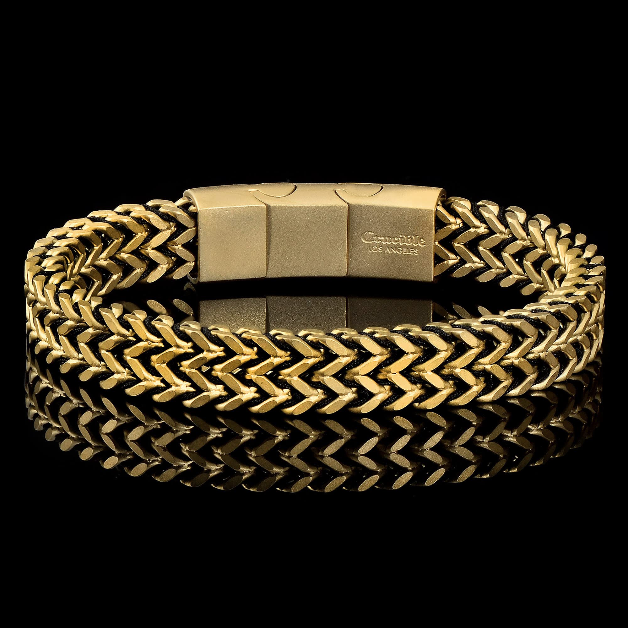 Foto 6 pulgar | Brazalete Crucible De Acero Inoxidable Bañado En Oro Con Acabado Mate - Venta Internacional.