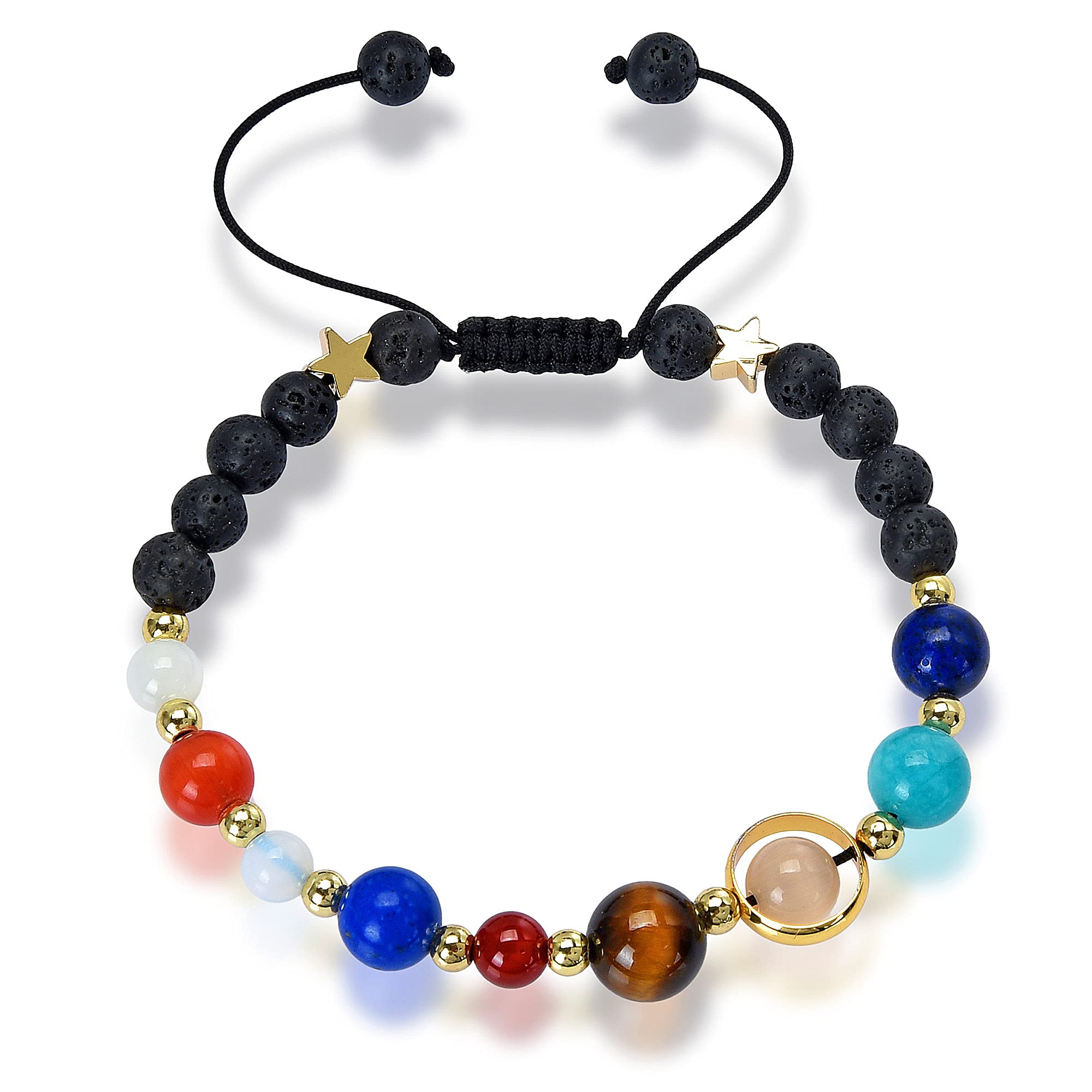 Foto 2 pulgar | Pulsera West Coast Jewelry Solar System Con Cuentas De Piedra De Lava De 6 Mm - Venta Internacional.