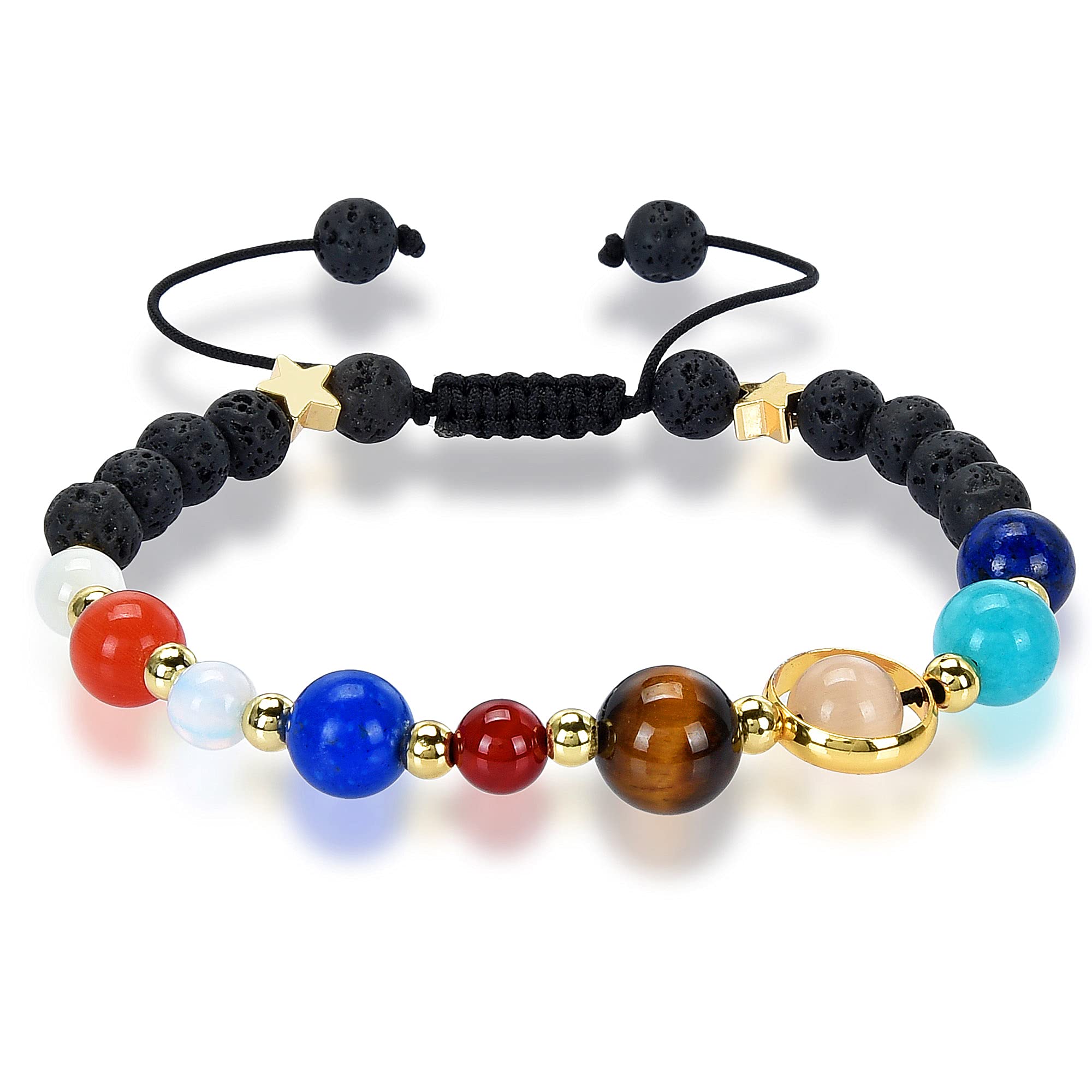 Foto 2 | Pulsera West Coast Jewelry Solar System Con Cuentas De Piedra De Lava De 6 Mm - Venta Internacional.