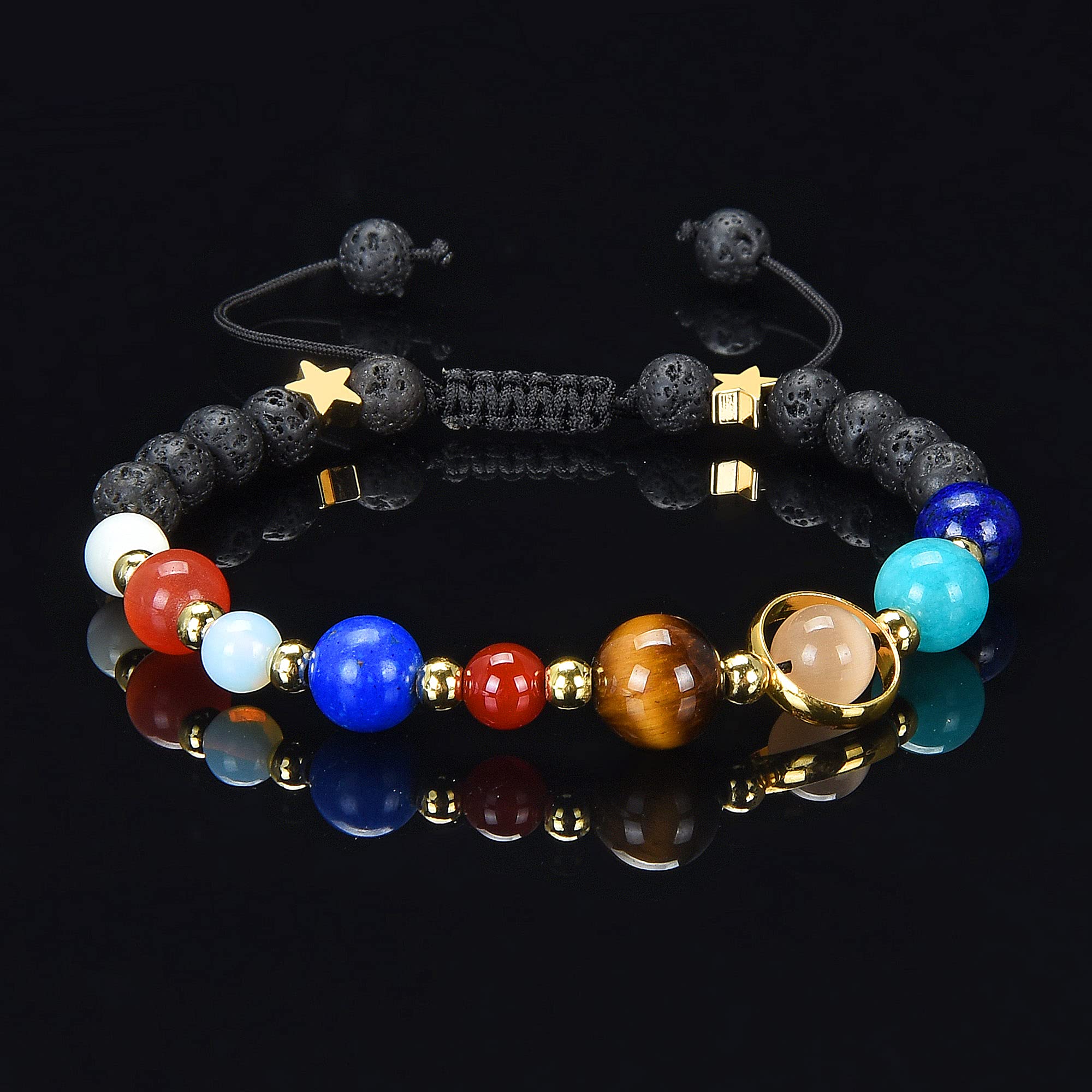 Foto 4 pulgar | Pulsera West Coast Jewelry Solar System Con Cuentas De Piedra De Lava De 6 Mm - Venta Internacional.