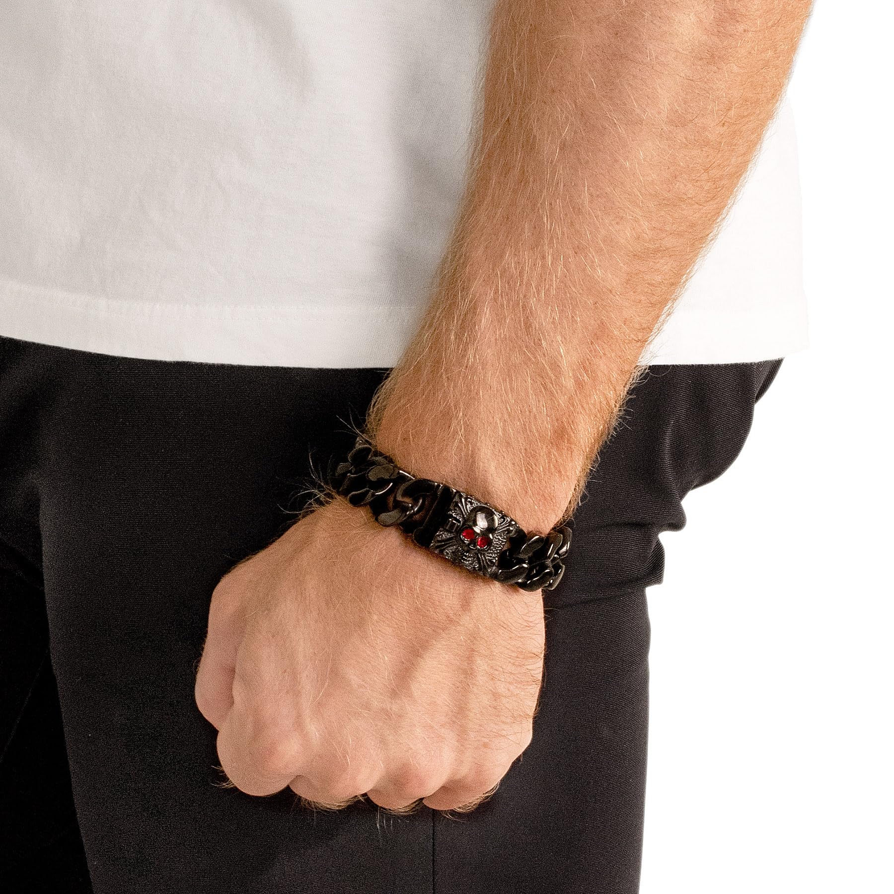 Foto 5 pulgar | Pulsera West Coast Jewelry Crucible Para Hombre, Acero Chapado En Negro - Venta Internacional.