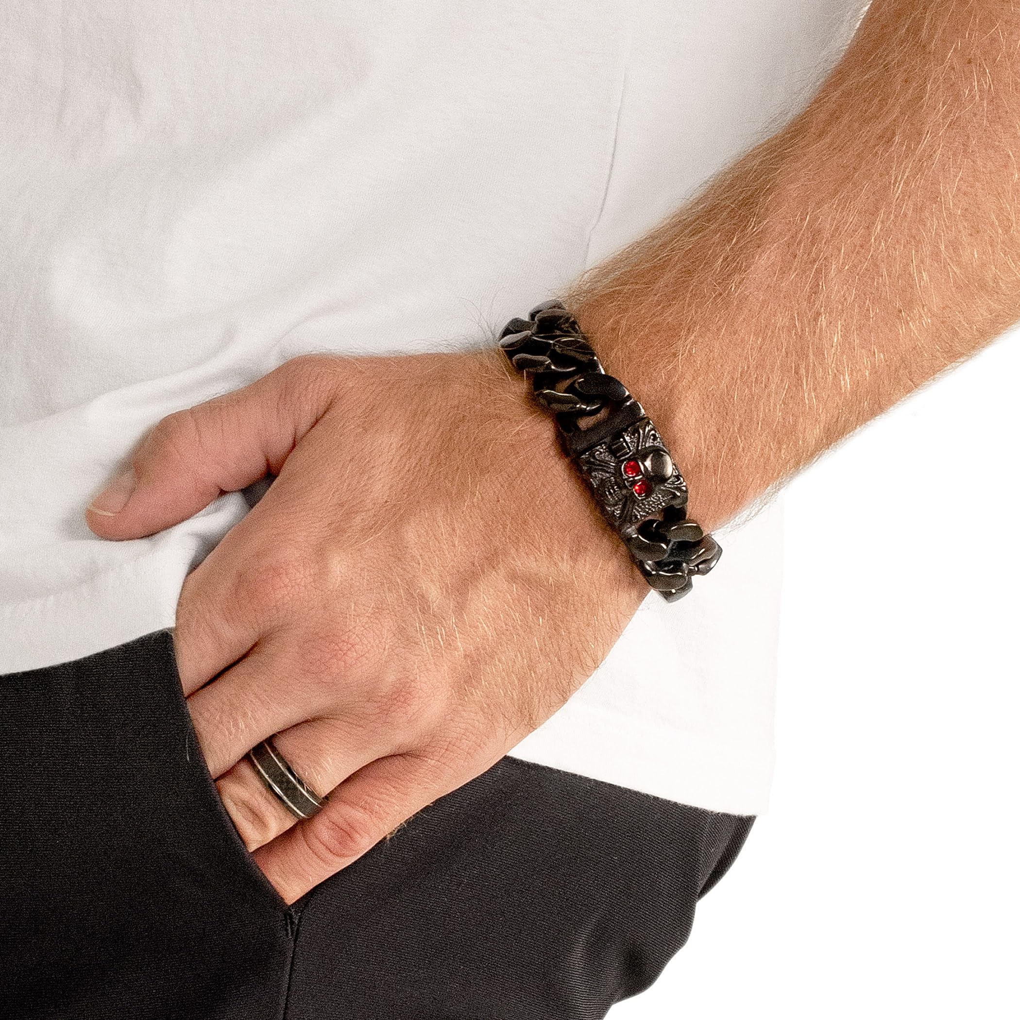 Foto 5 | Pulsera West Coast Jewelry Crucible Para Hombre, Acero Chapado En Negro - Venta Internacional.