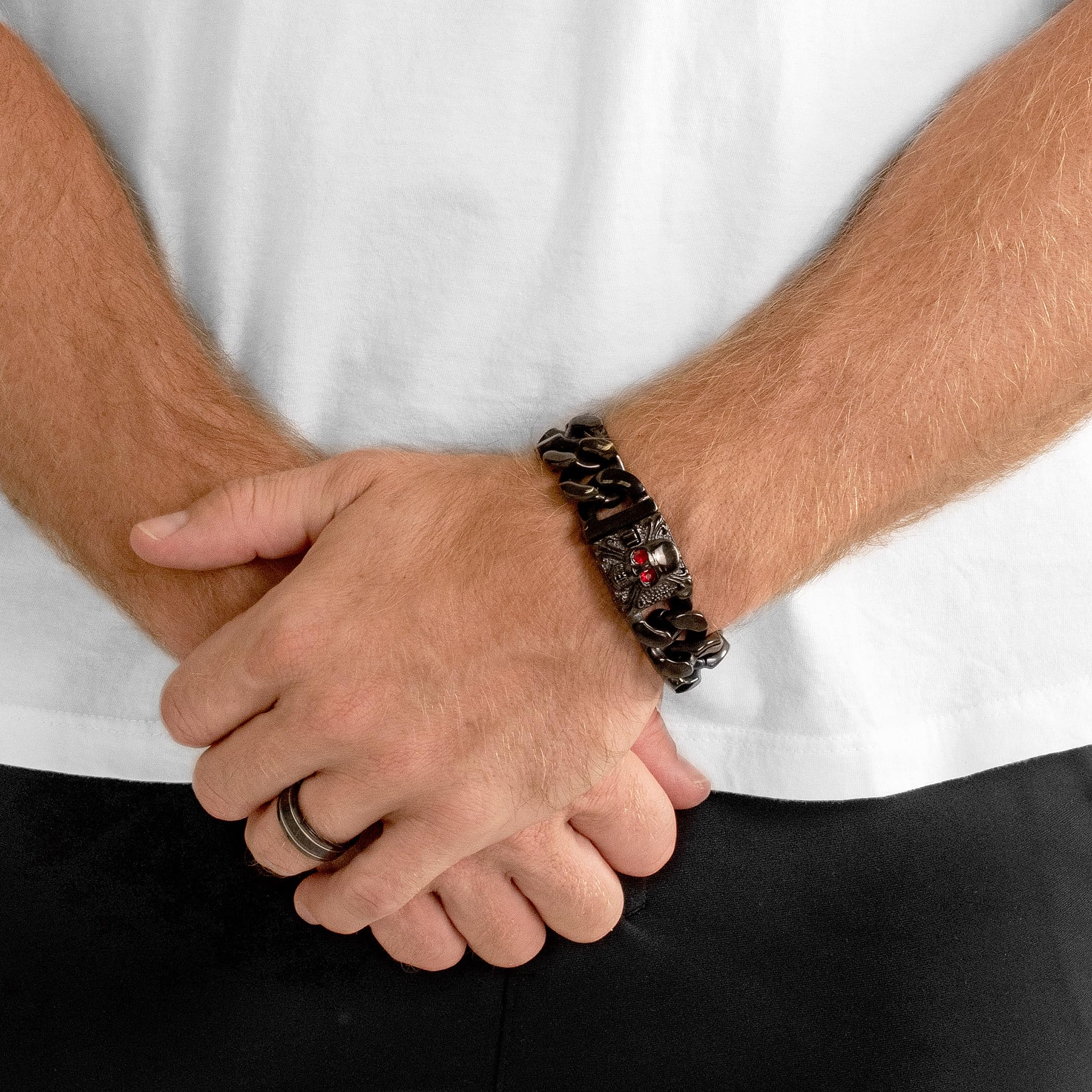 Foto 7 pulgar | Pulsera West Coast Jewelry Crucible Para Hombre, Acero Chapado En Negro - Venta Internacional.