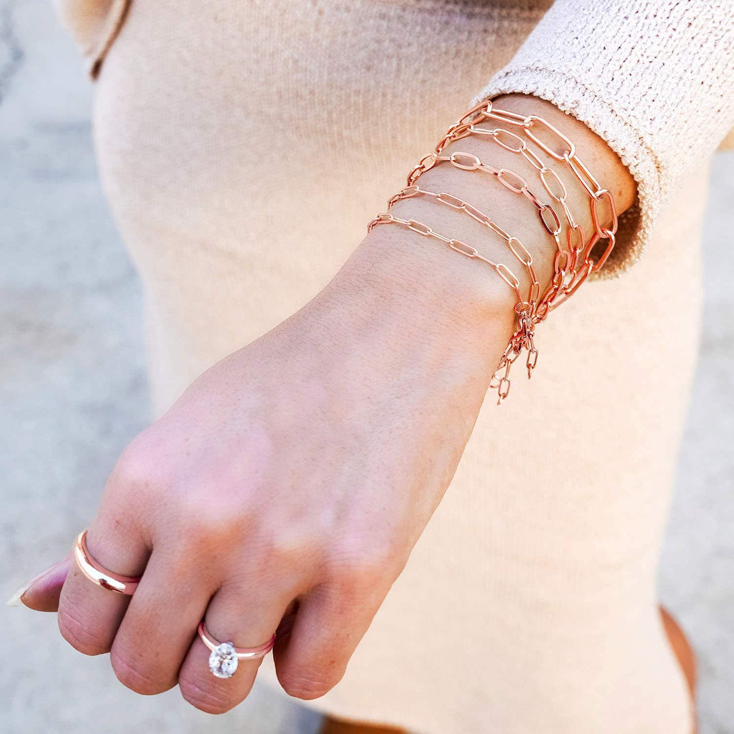 Foto 4 | Pulsera West Coast Jewelry De Acero Inoxidable Chapado En Oro Rosa - Venta Internacional.
