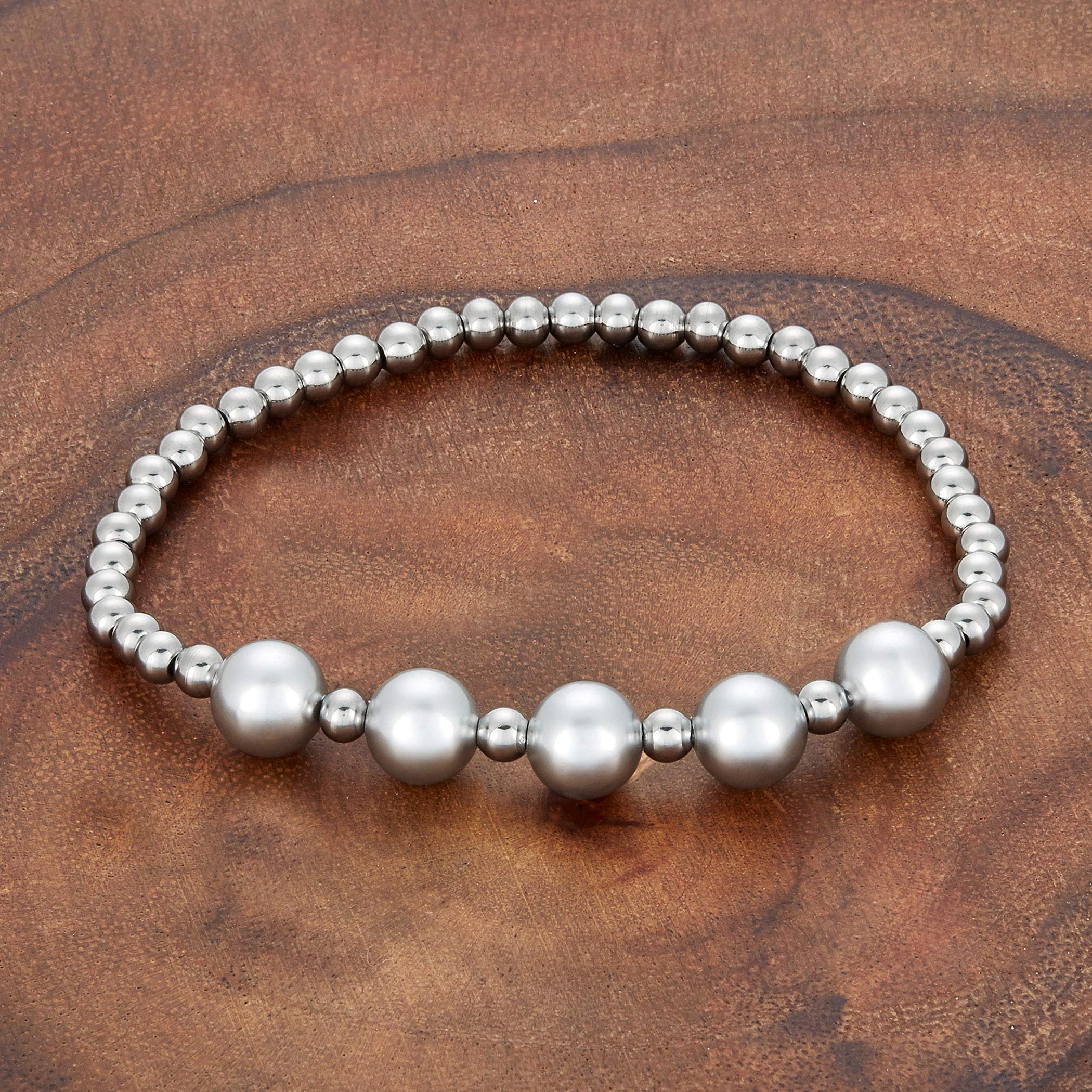 Foto 4 pulgar | Pulsera West Coast Jewelry Elya Crystal Pearl De Acero Inoxidable - Venta Internacional.