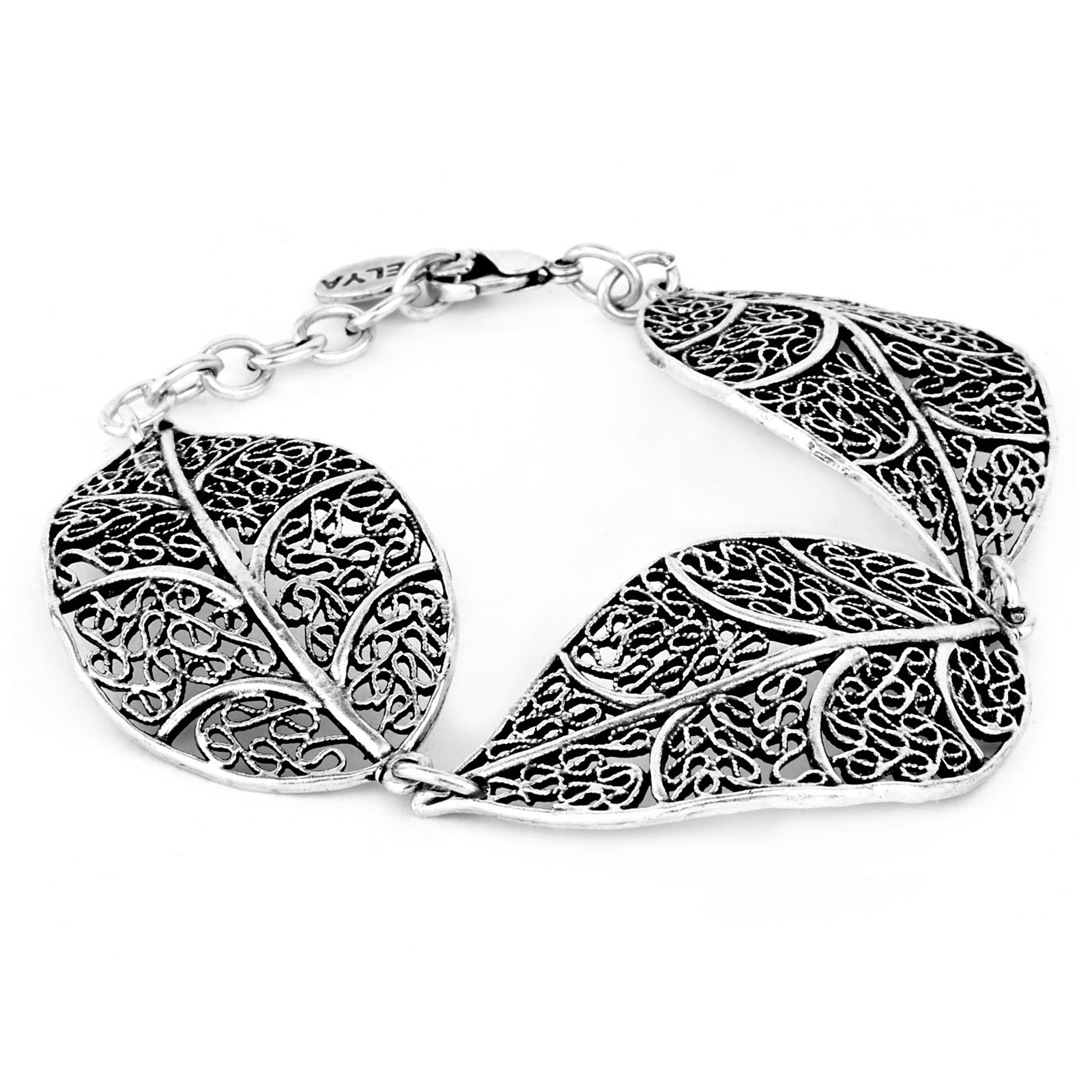 Foto 2 pulgar | Brazalete Elya De West Coast Jewelry Con Forma De Hoja Envejecida Y Filigrana Con Eslabones - Venta Internacional.
