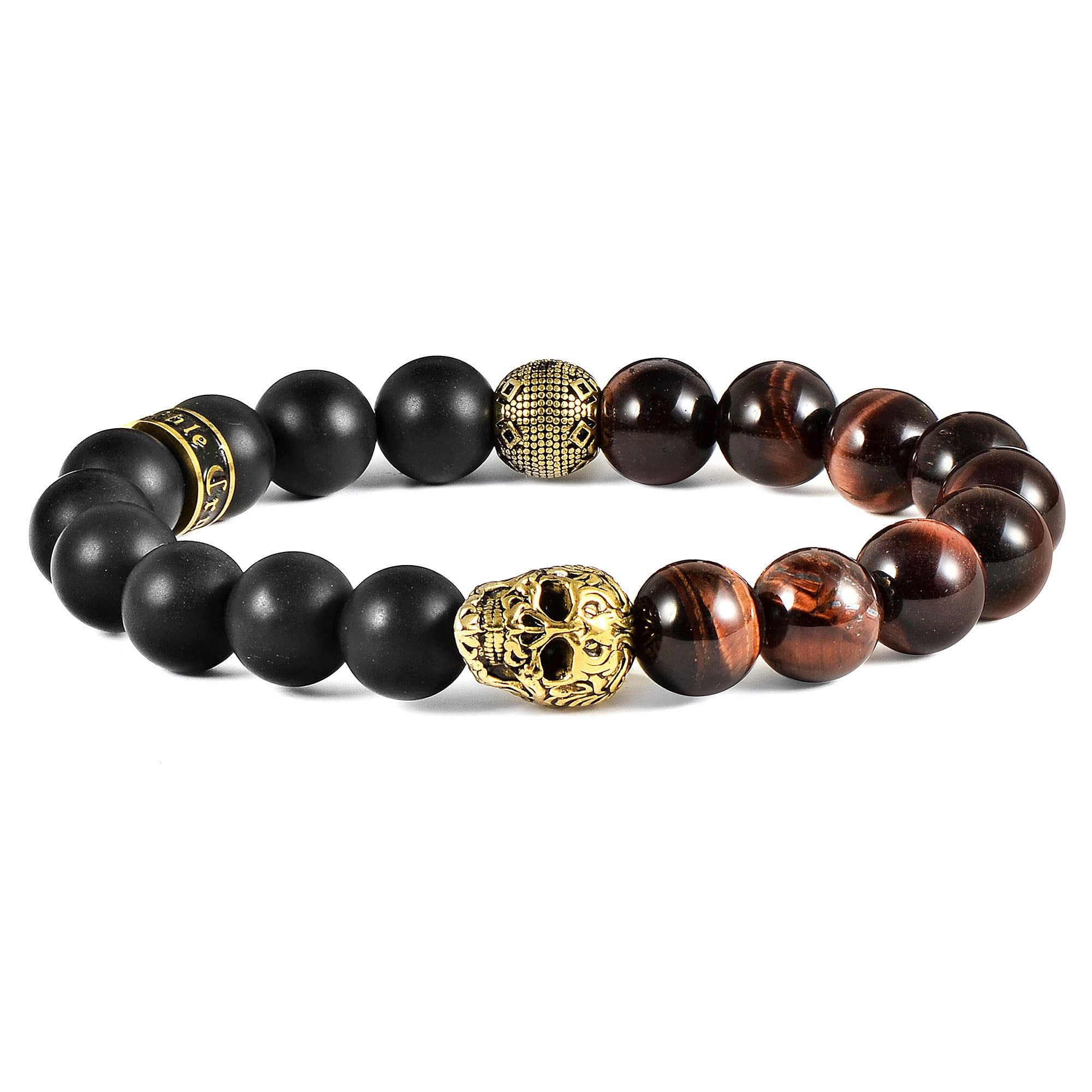 Foto 1 | Pulsera Crucible De Acero Inoxidable Chapada En Oro Con Calavera - Venta Internacional.