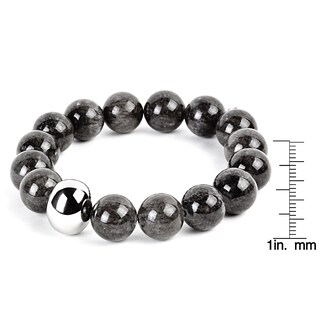 Foto 4 | Pulsera West Coast Jewelry Elya De Jade Teñido De Gris Con Cuentas De Acero - Venta Internacional.
