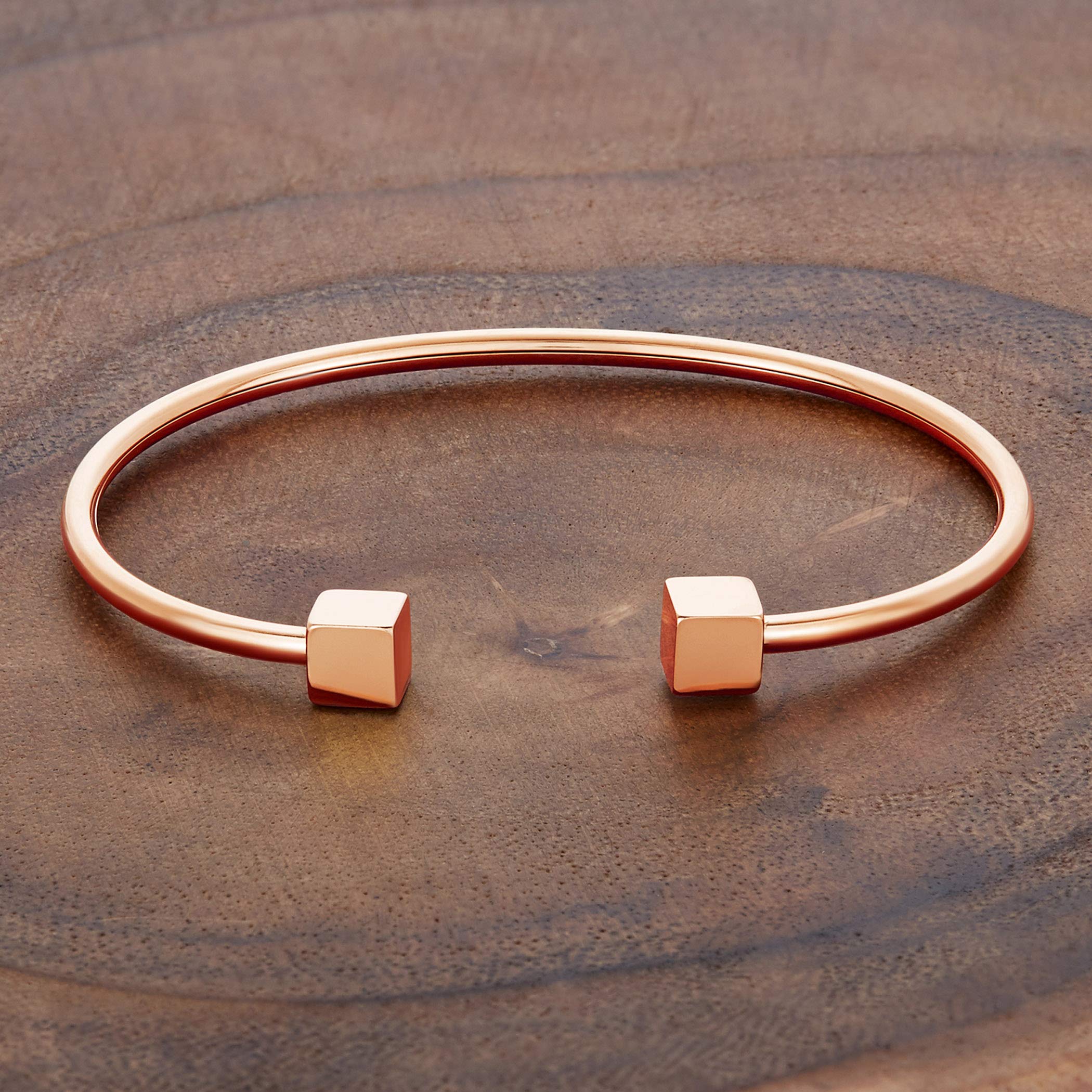 Foto 4 pulgar | Brazalete West Coast Jewelry Elya De Acero Chapado En Oro Rosa - Venta Internacional.