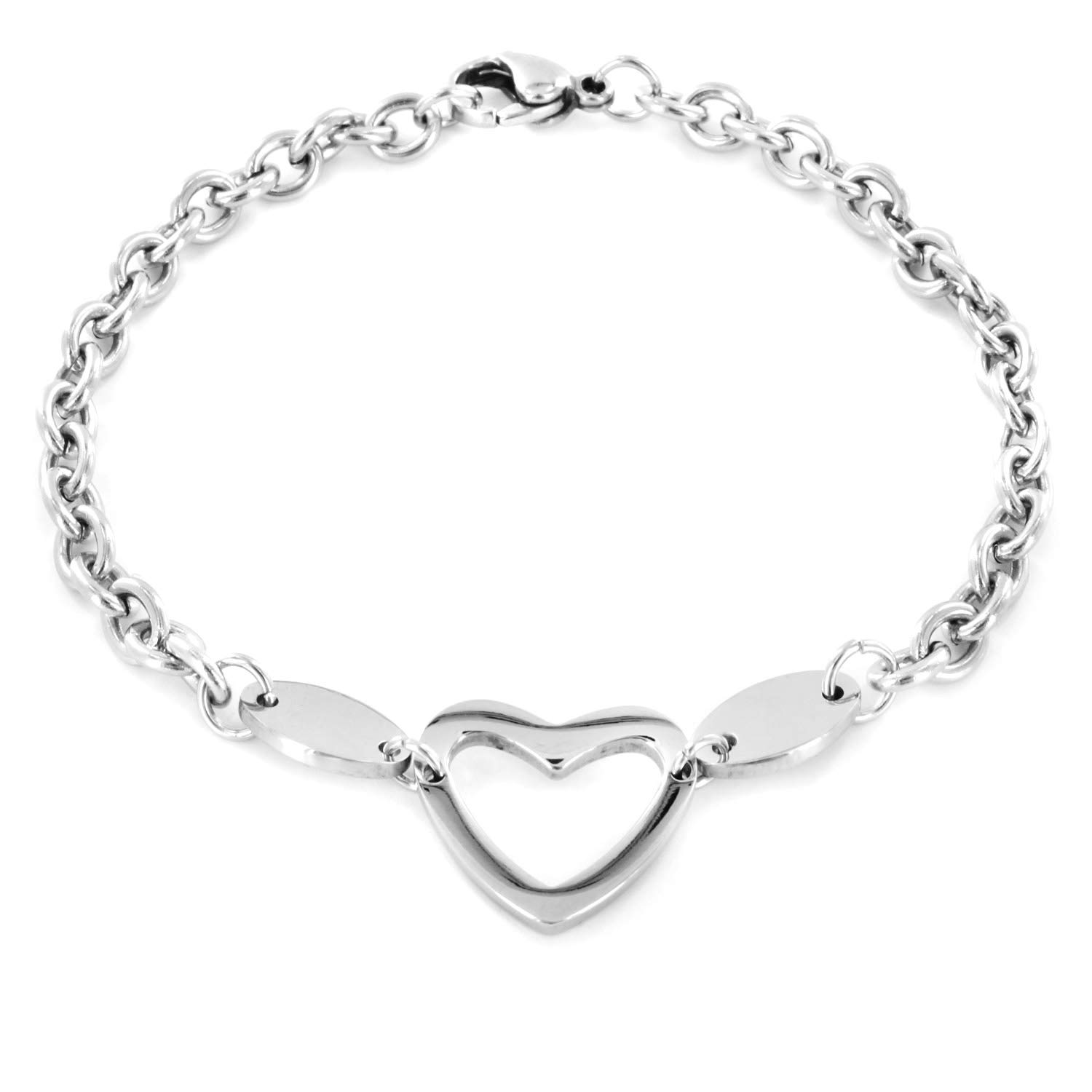 Foto 1 | Brazalete West Coast Jewelry En Forma De Corazón De Acero Inoxidable De 19.25 Pulgadas - Venta Internacional.