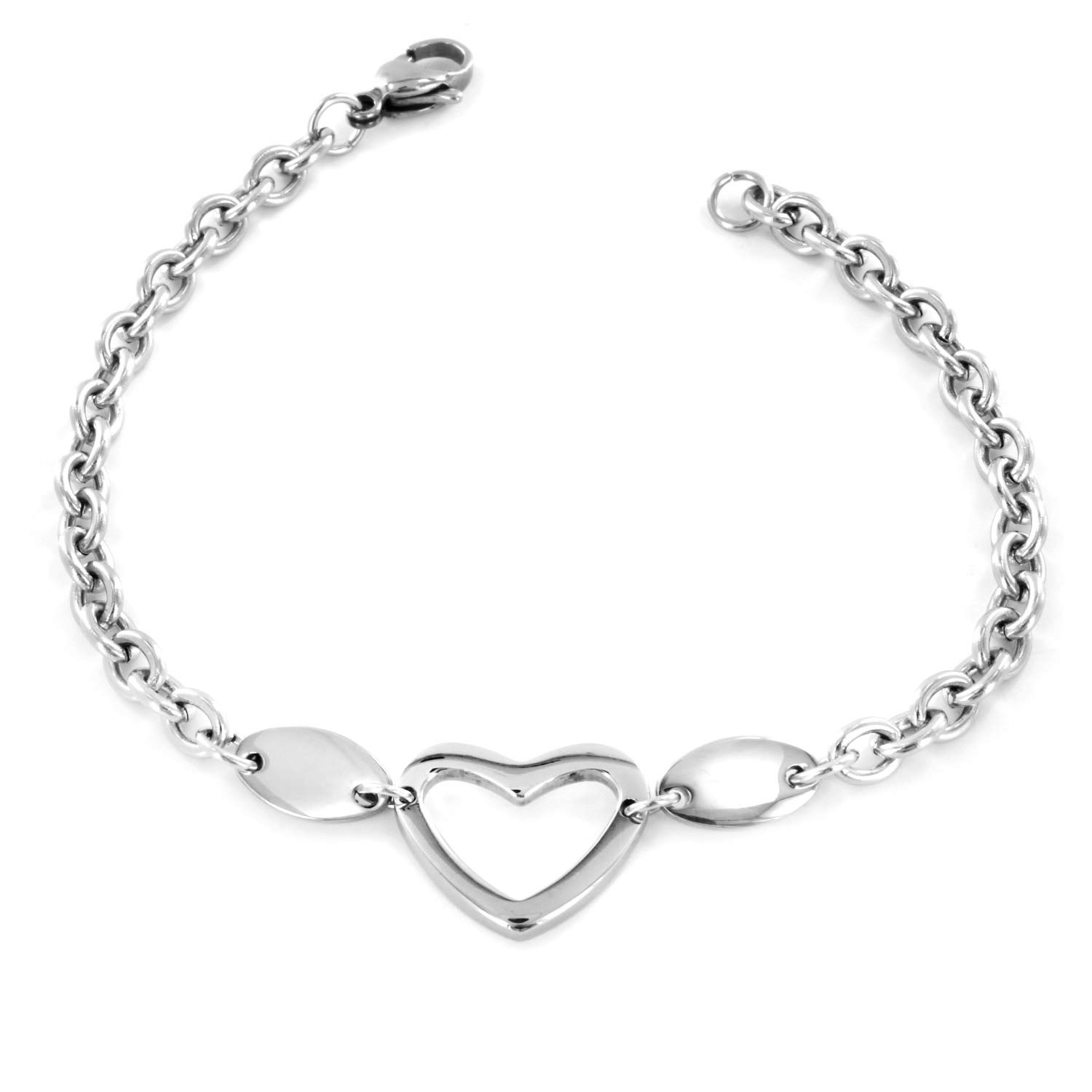 Foto 2 | Brazalete West Coast Jewelry En Forma De Corazón De Acero Inoxidable De 19.25 Pulgadas - Venta Internacional.