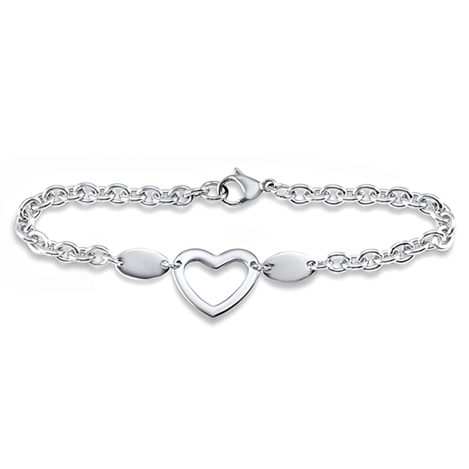 Foto 3 | Brazalete West Coast Jewelry En Forma De Corazón De Acero Inoxidable De 19.25 Pulgadas - Venta Internacional.