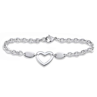Foto 3 | Brazalete West Coast Jewelry En Forma De Corazón De Acero Inoxidable De 19.25 Pulgadas - Venta Internacional.