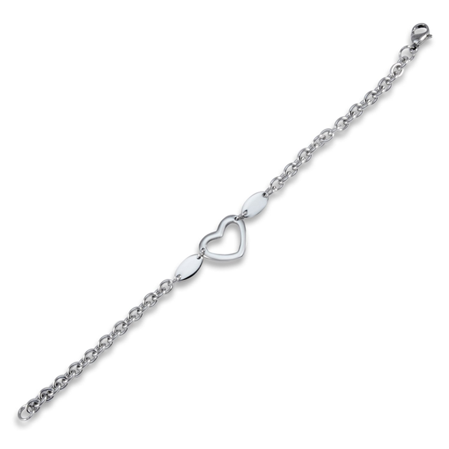 Foto 5 | Brazalete West Coast Jewelry En Forma De Corazón De Acero Inoxidable De 19.25 Pulgadas - Venta Internacional.