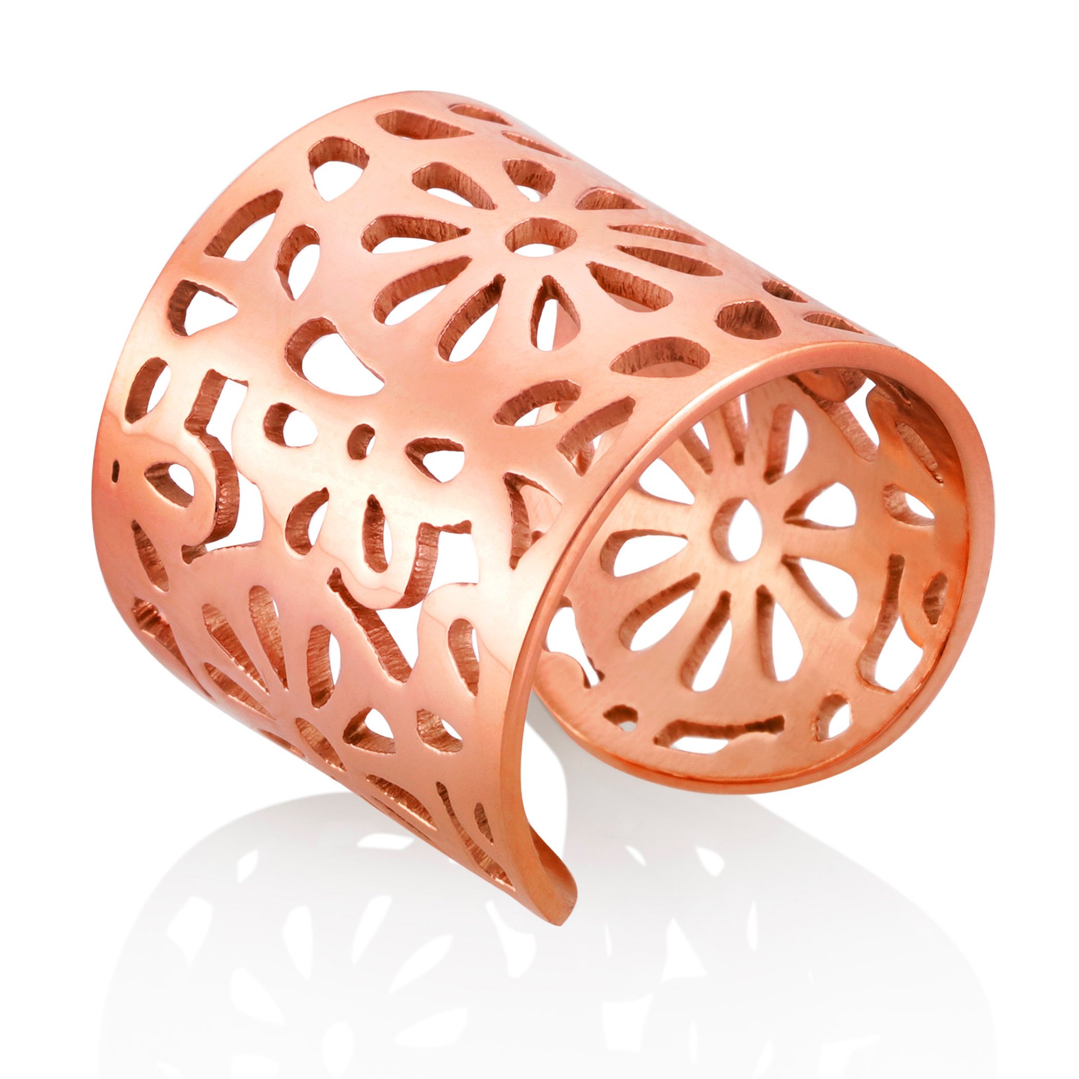 Foto 3 pulgar | Brazalete Con Estampado Floral Elya De West Coast Jewelry, Chapado En Oro Rosa - Venta Internacional.