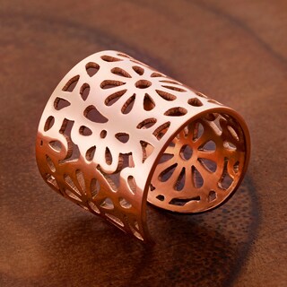 Foto 4 | Brazalete Con Estampado Floral Elya De West Coast Jewelry, Chapado En Oro Rosa - Venta Internacional.