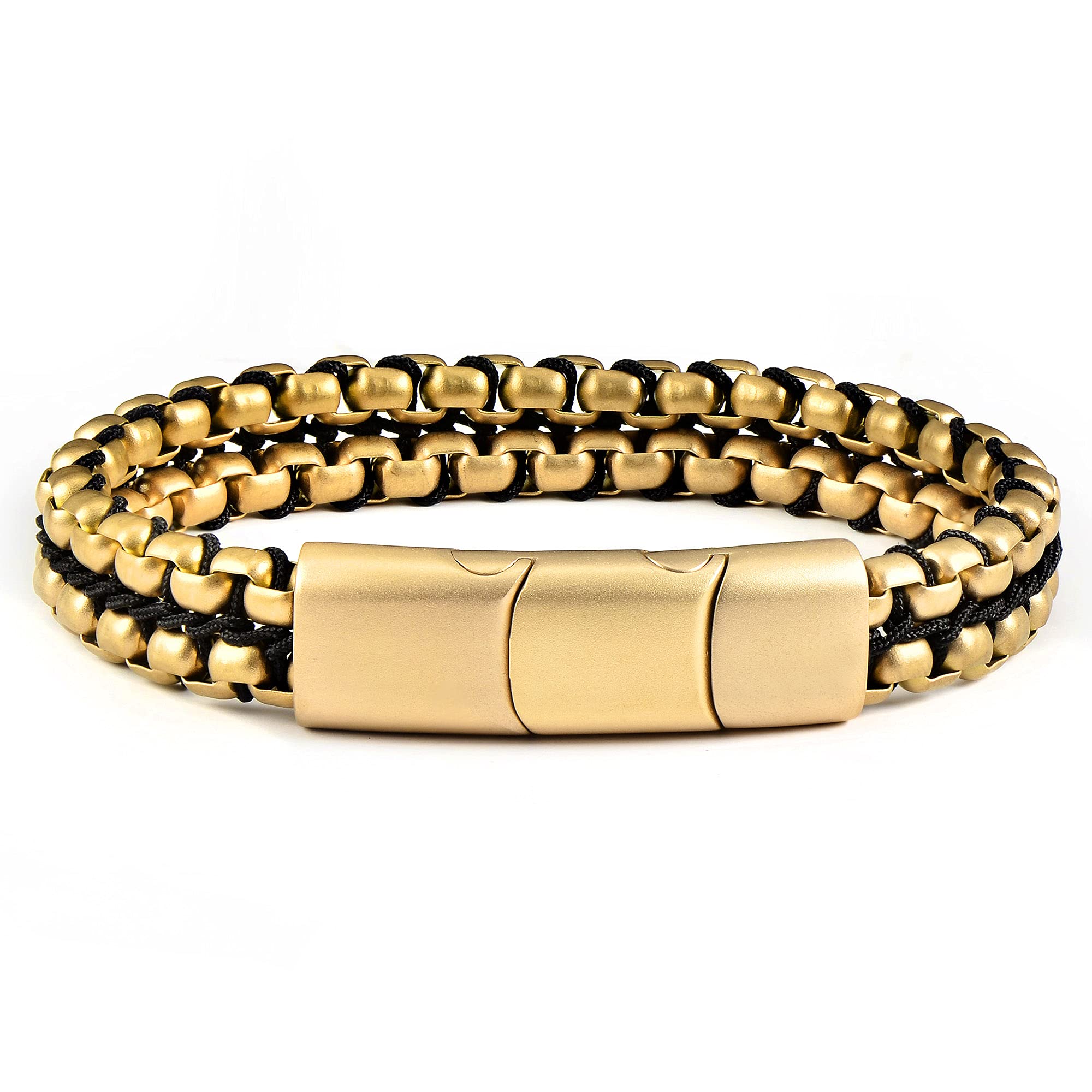 Foto 2 pulgar | Brazalete Crucible De Acero Inoxidable Bañado En Oro Con Acabado Mate - Venta Internacional.