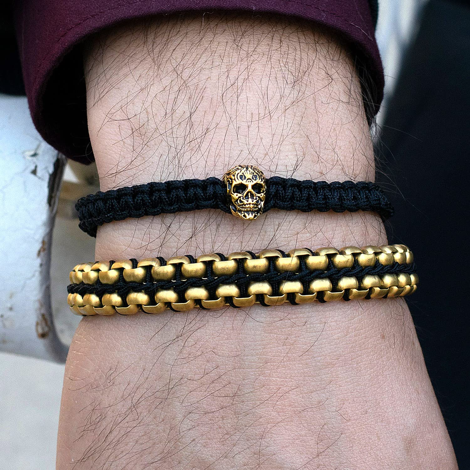 Foto 3 | Brazalete Crucible De Acero Inoxidable Bañado En Oro Con Acabado Mate - Venta Internacional.