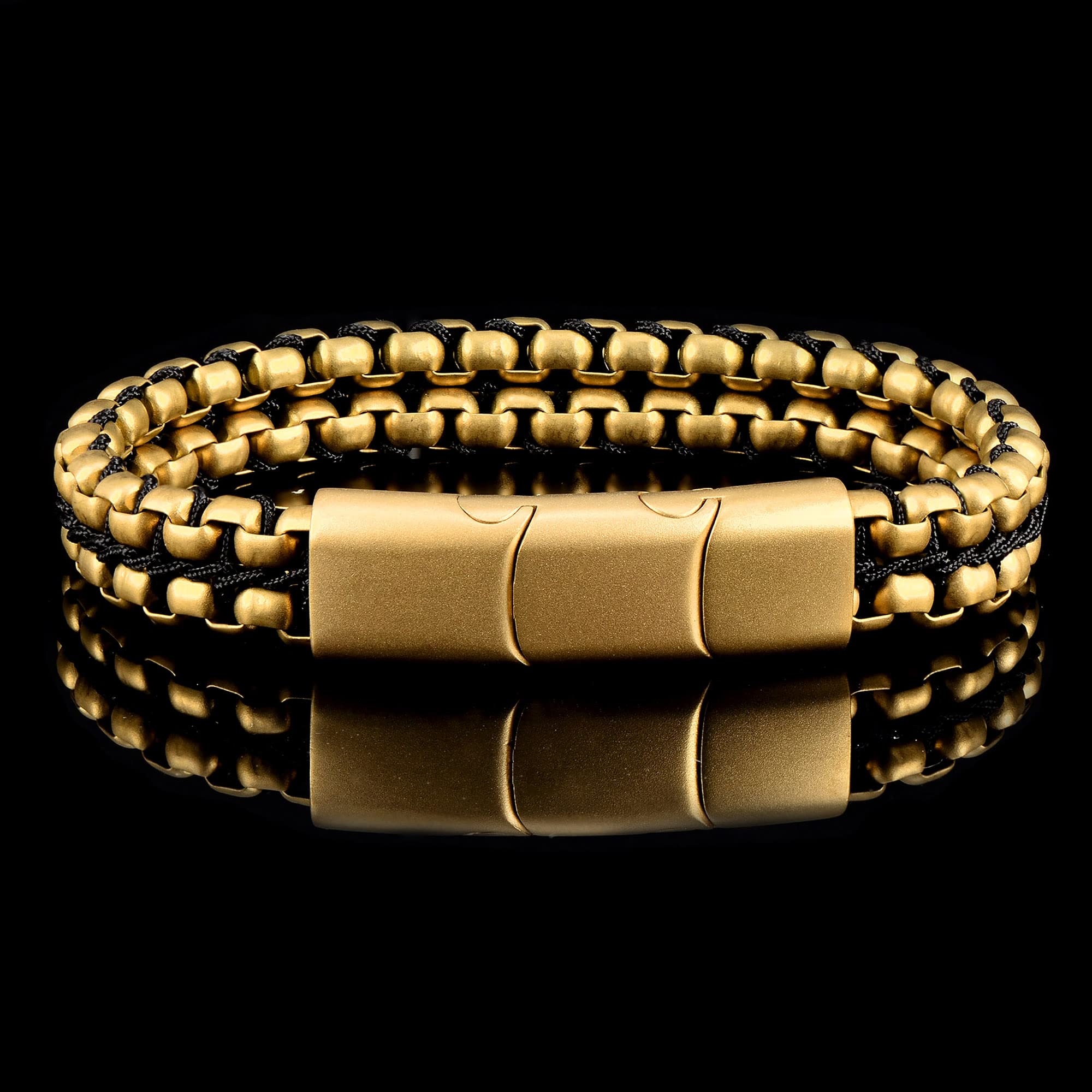 Foto 4 | Brazalete Crucible De Acero Inoxidable Bañado En Oro Con Acabado Mate - Venta Internacional.