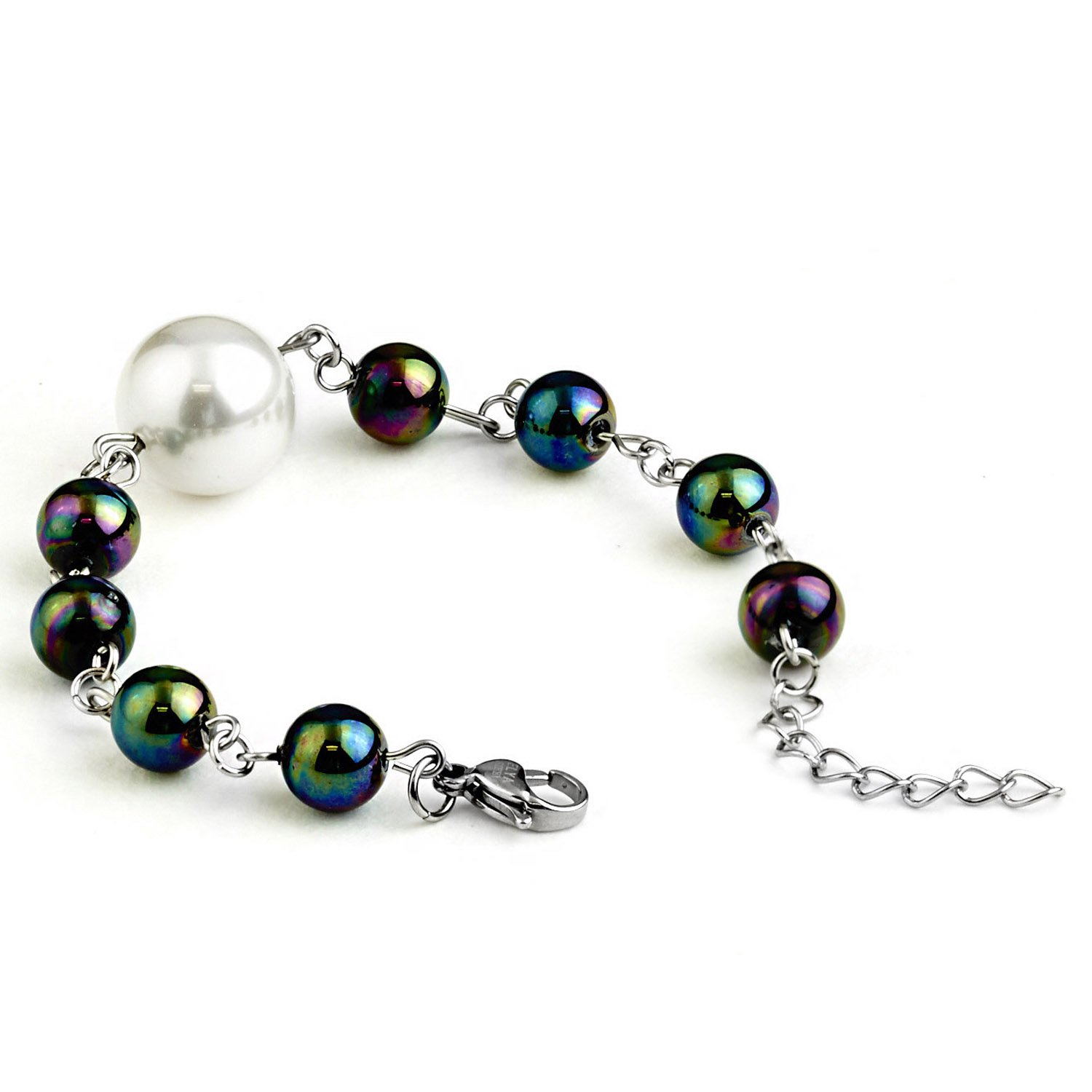 Foto 3 pulgar | Pulsera West Coast Jewelry Elya De Acero Inoxidable Con Concha De Perla - Venta Internacional.