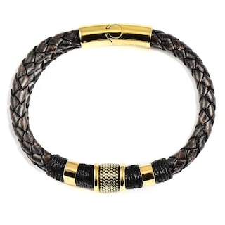 Foto 2 | Pulsera Crucible De Acero Inoxidable Bañada En Oro, 21 Cm - Venta Internacional.