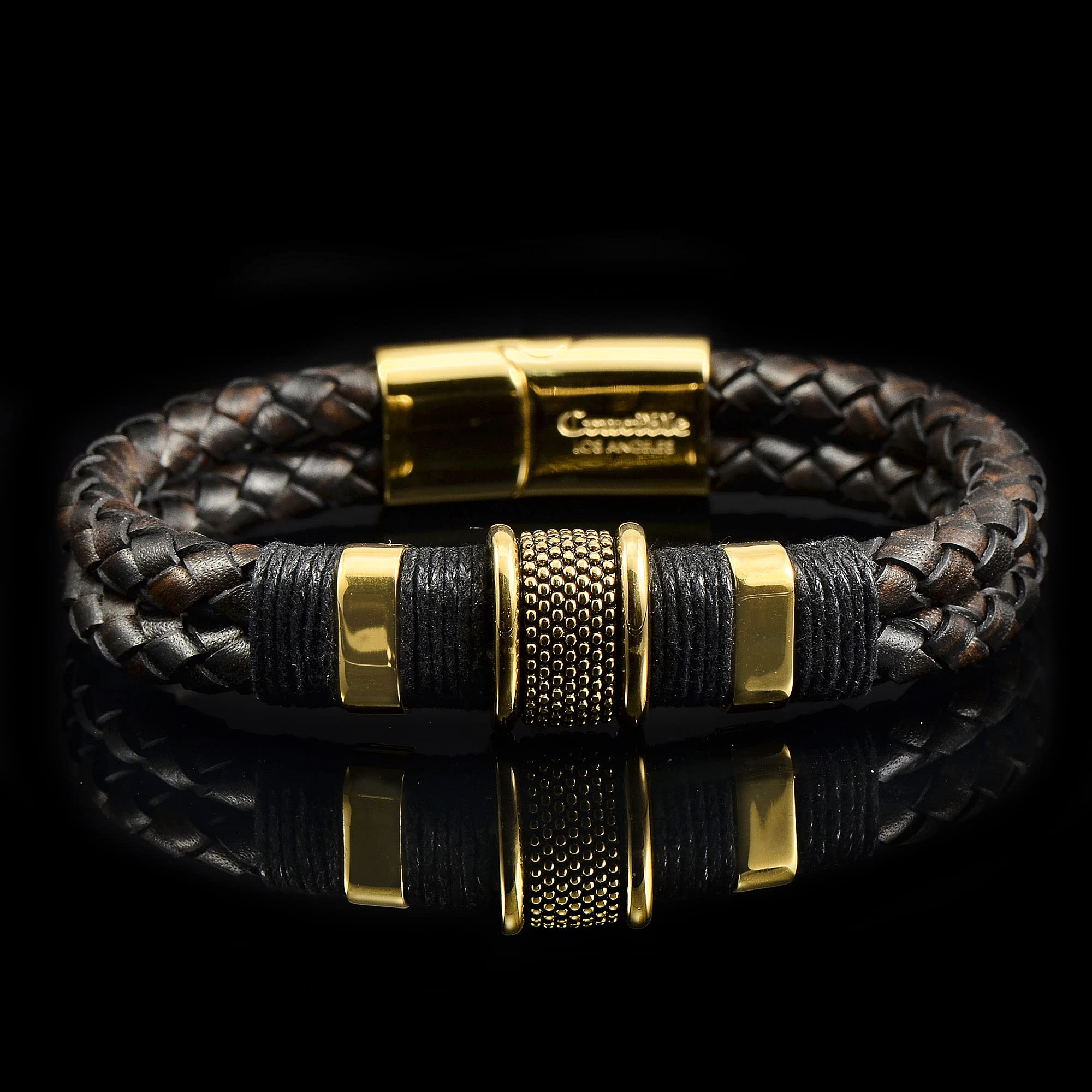 Foto 4 | Pulsera Crucible De Acero Inoxidable Bañada En Oro, 21 Cm - Venta Internacional.