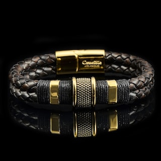Foto 4 | Pulsera Crucible De Acero Inoxidable Bañada En Oro, 21 Cm - Venta Internacional.