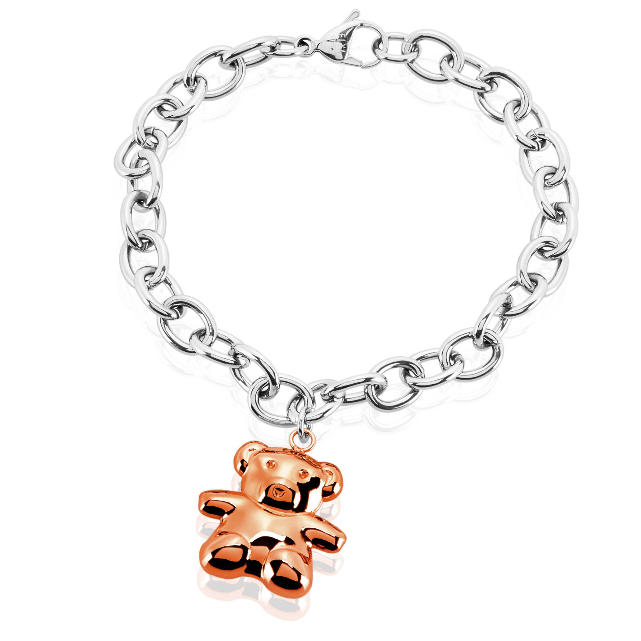 Foto 2 pulgar | Pulsera West Coast Jewelry De Acero Inoxidable Con Forma De Oso De Oro Rosa - Venta Internacional.