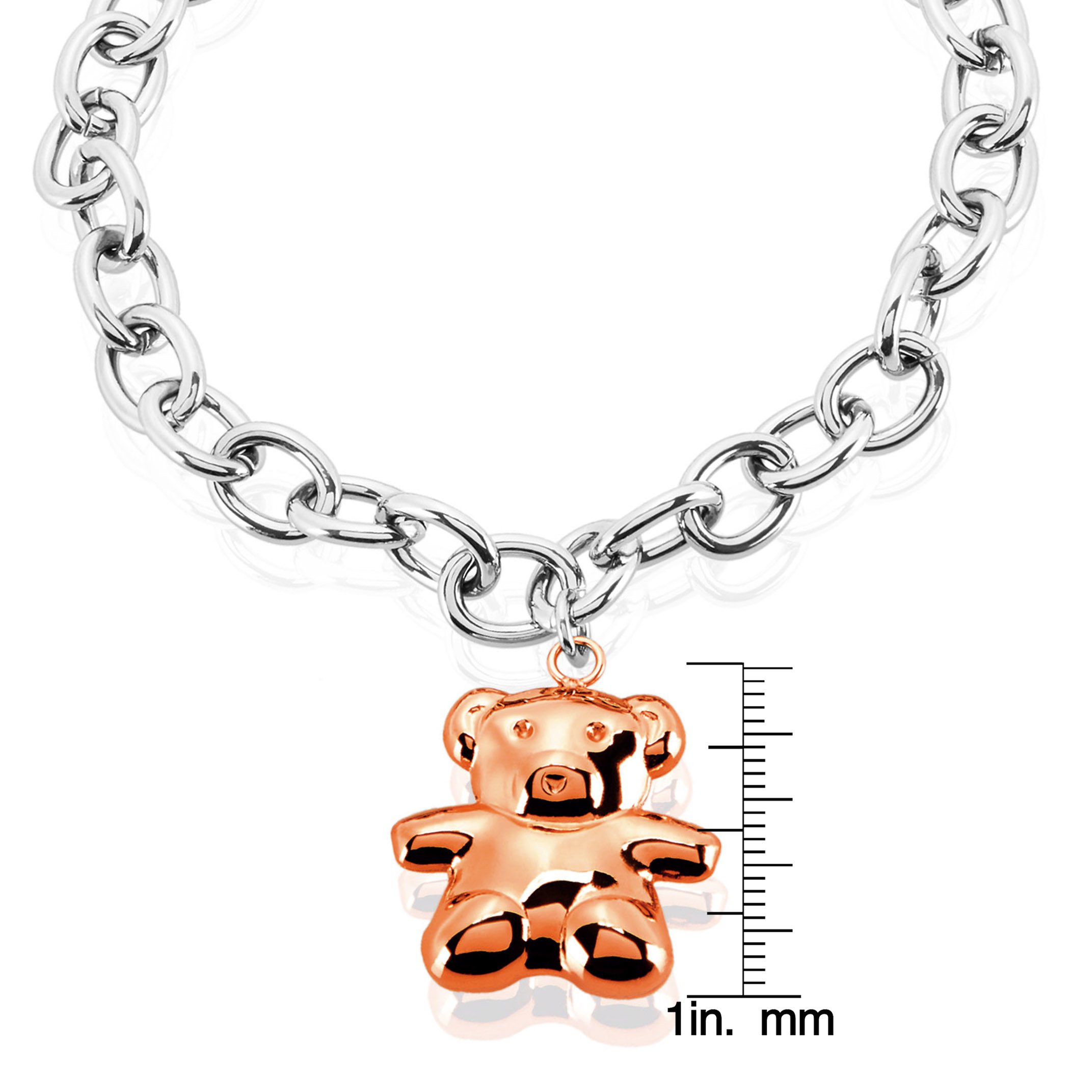 Foto 4 pulgar | Pulsera West Coast Jewelry De Acero Inoxidable Con Forma De Oso De Oro Rosa - Venta Internacional.