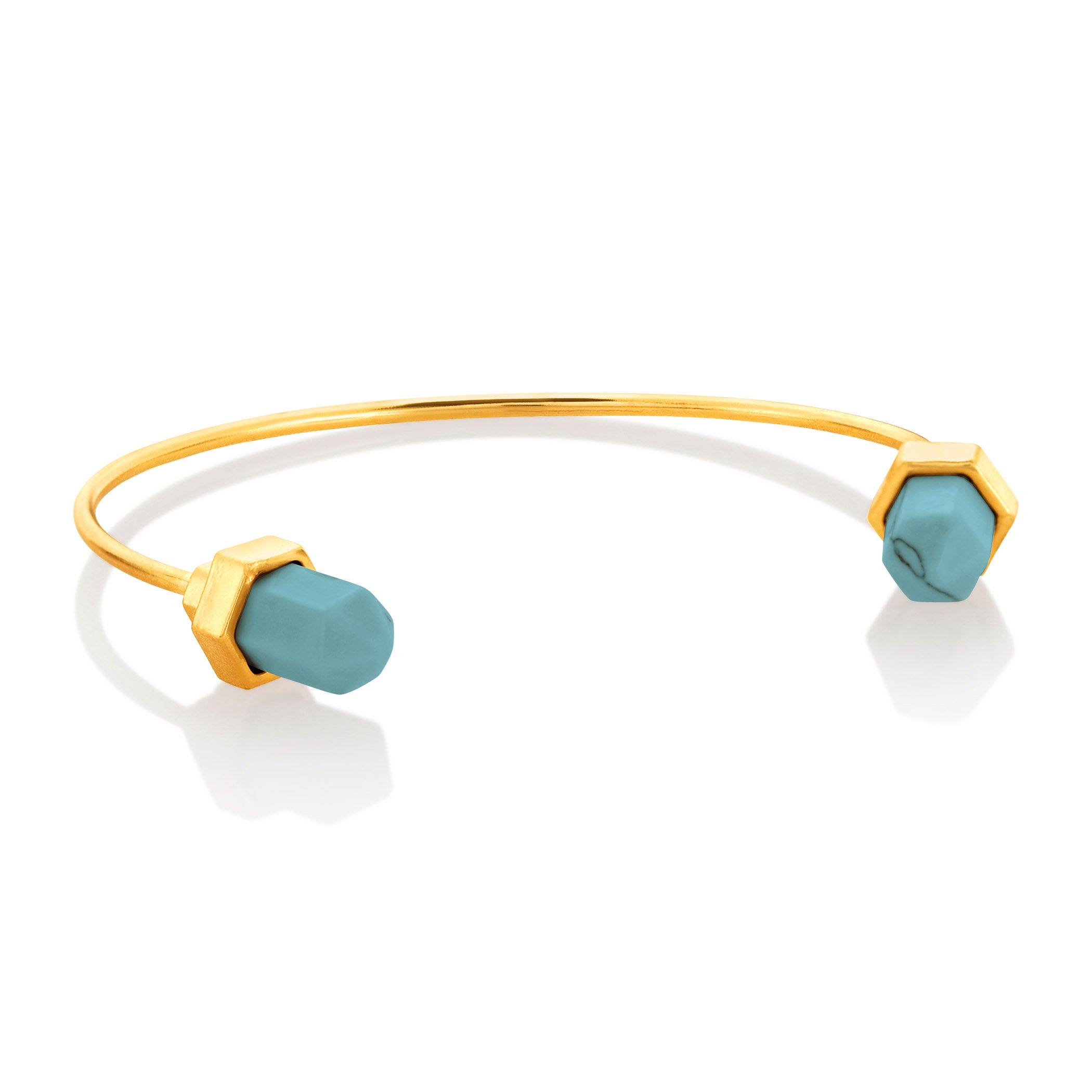 Foto 1 | Brazalete Con Forma De Brazalete West Coast Jewelry Elya, Color Turquesa Sintético, Tono Dorado - Venta Internacional.