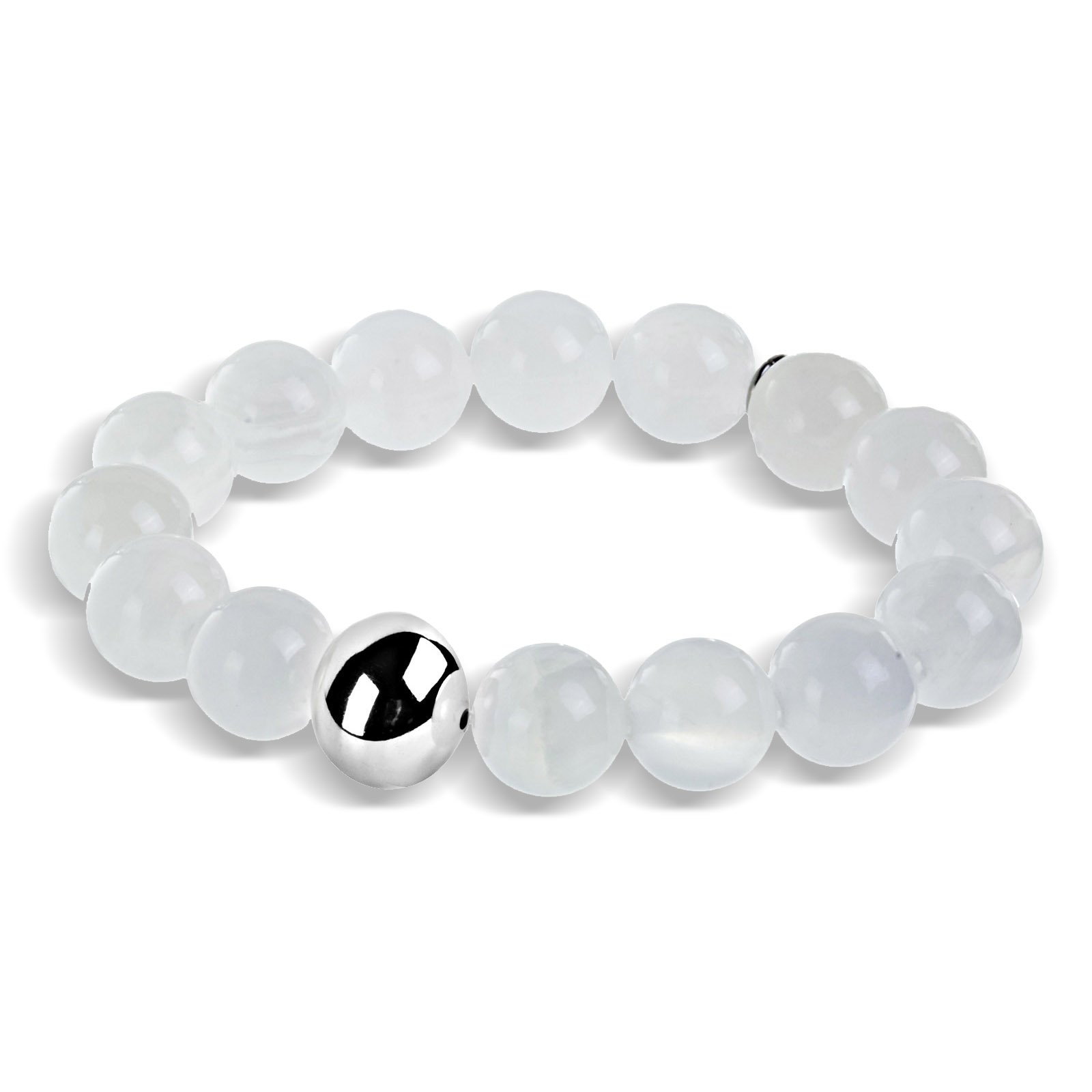 Foto 1 | Pulsera West Coast Jewelry Elya De Jade Teñido De Blanco Con Cuentas De Acero - Venta Internacional.
