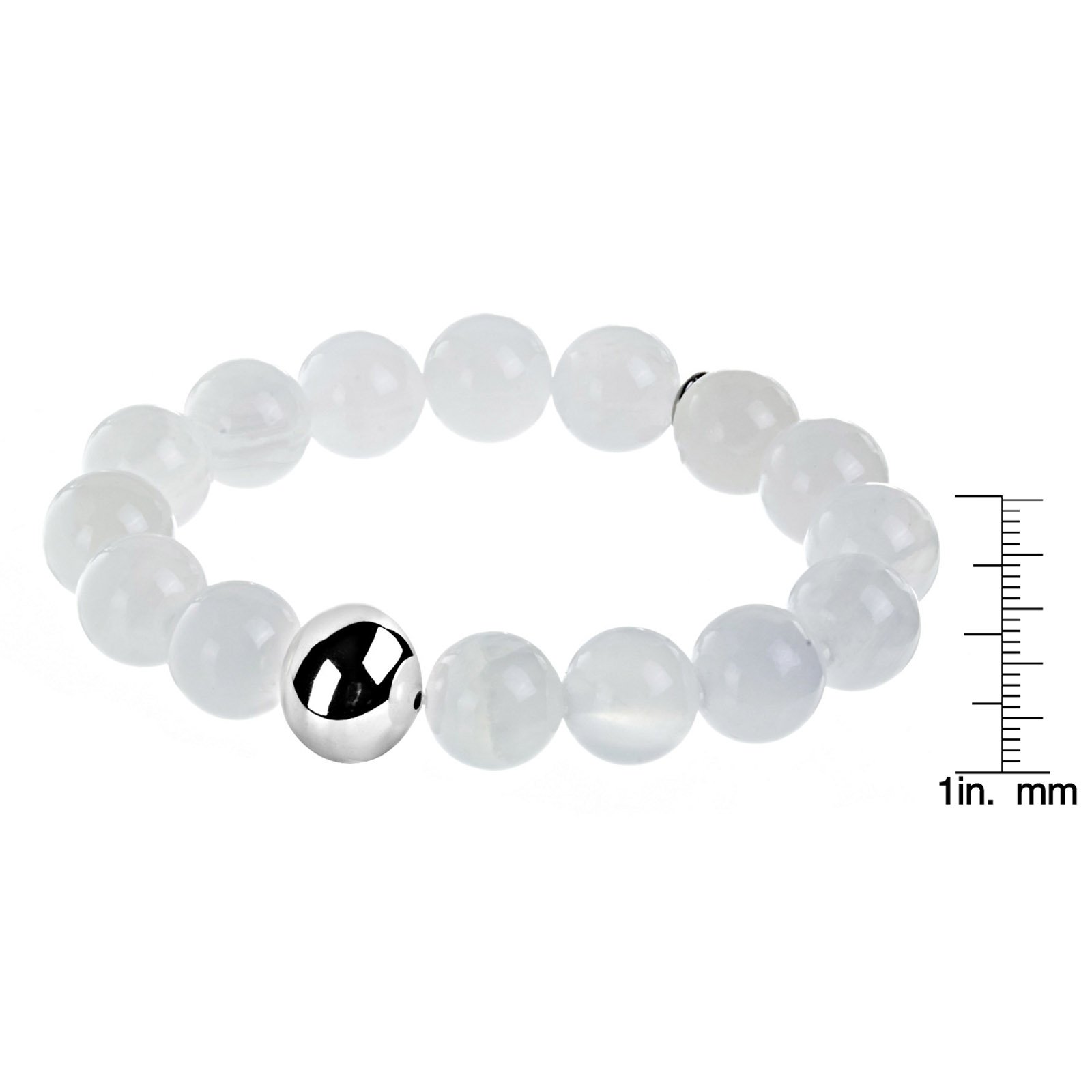 Foto 4 | Pulsera West Coast Jewelry Elya De Jade Teñido De Blanco Con Cuentas De Acero - Venta Internacional.