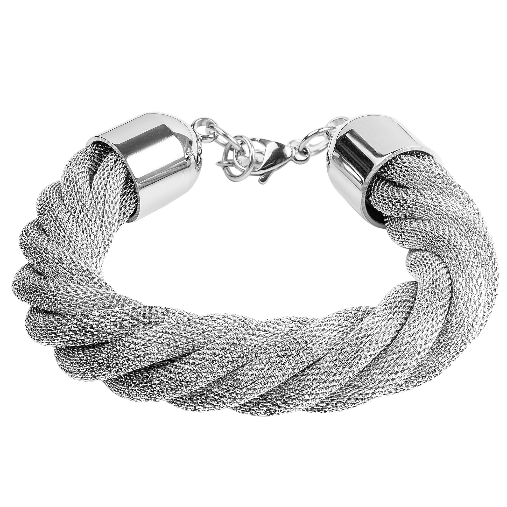 Foto 2 pulgar | Pulsera West Coast Jewelry De Acero Inoxidable Con Malla Retorcida - Venta Internacional.