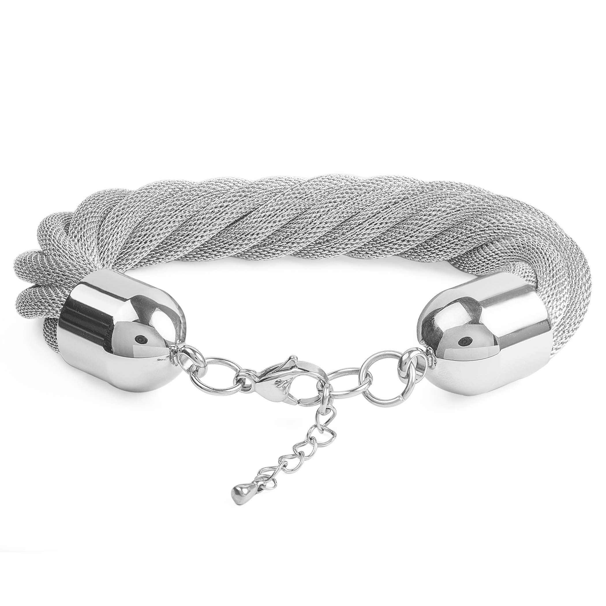 Foto 3 pulgar | Pulsera West Coast Jewelry De Acero Inoxidable Con Malla Retorcida - Venta Internacional.