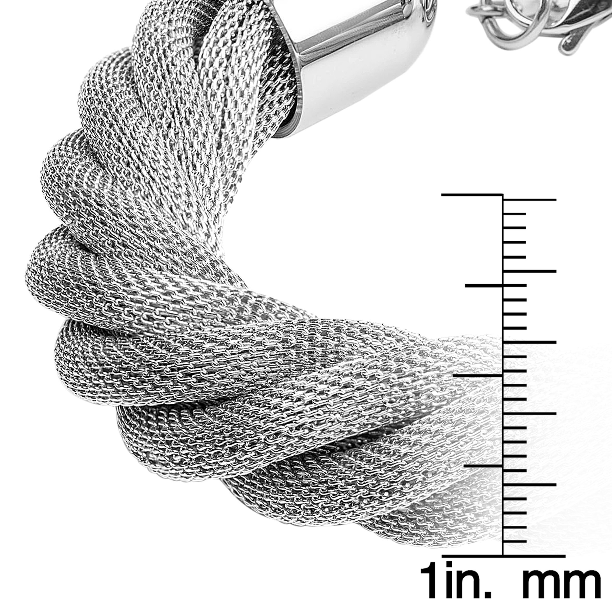 Foto 4 pulgar | Pulsera West Coast Jewelry De Acero Inoxidable Con Malla Retorcida - Venta Internacional.