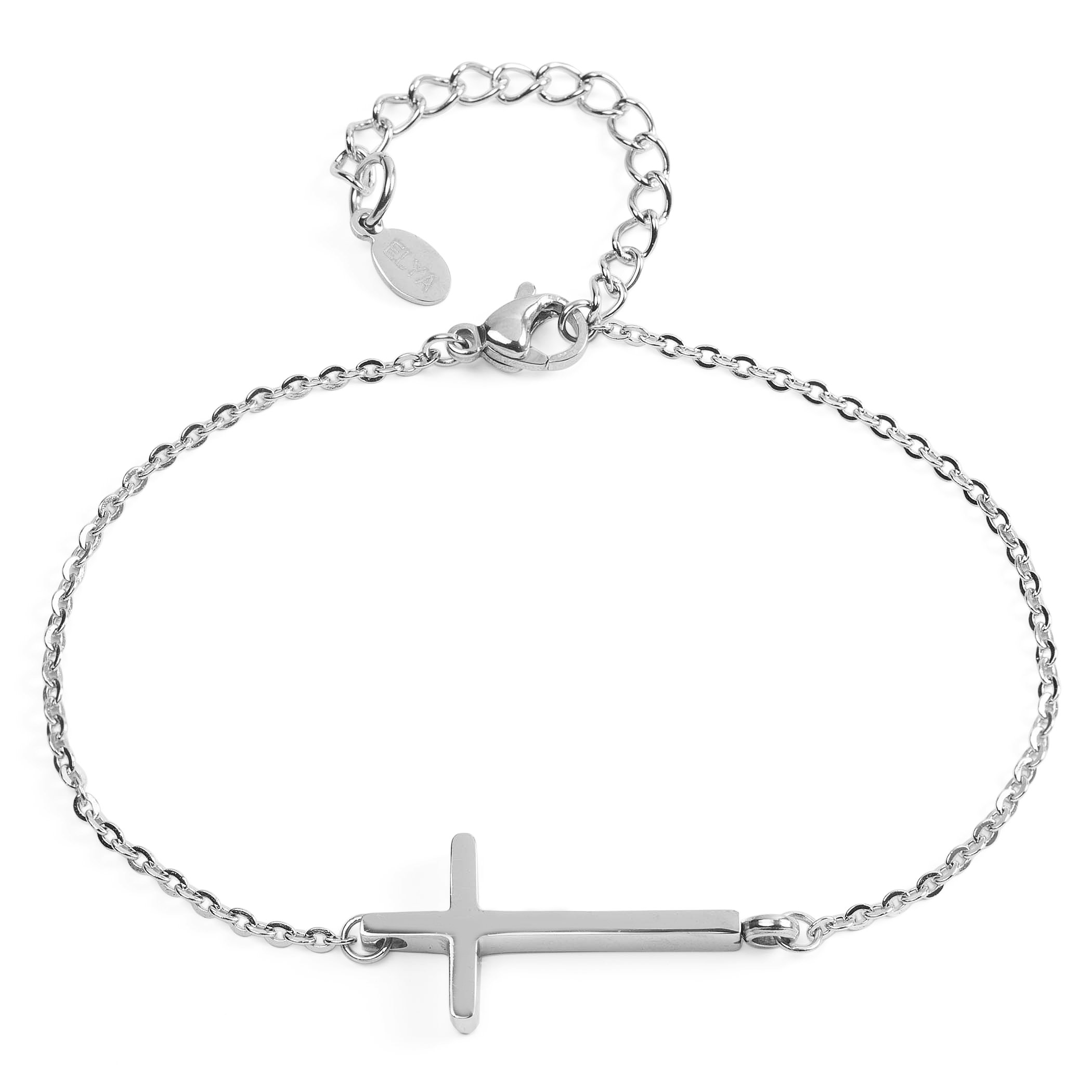 Foto 1 | Pulsera West Coast Jewelry De Acero Inoxidable Con Forma De Cruz Lateral - Venta Internacional.