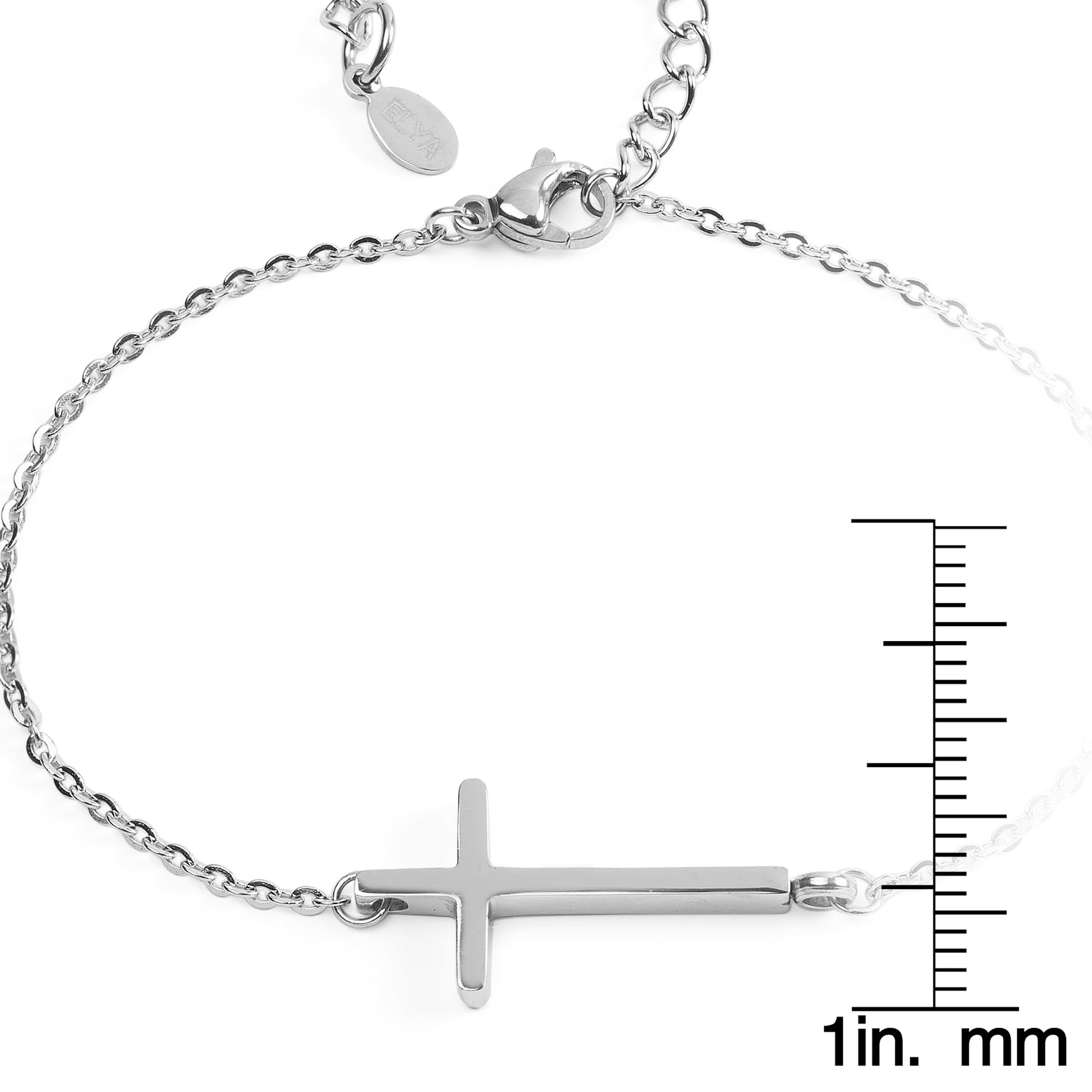 Foto 3 | Pulsera West Coast Jewelry De Acero Inoxidable Con Forma De Cruz Lateral - Venta Internacional.