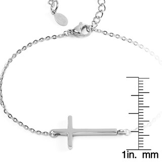 Foto 3 | Pulsera West Coast Jewelry De Acero Inoxidable Con Forma De Cruz Lateral - Venta Internacional.