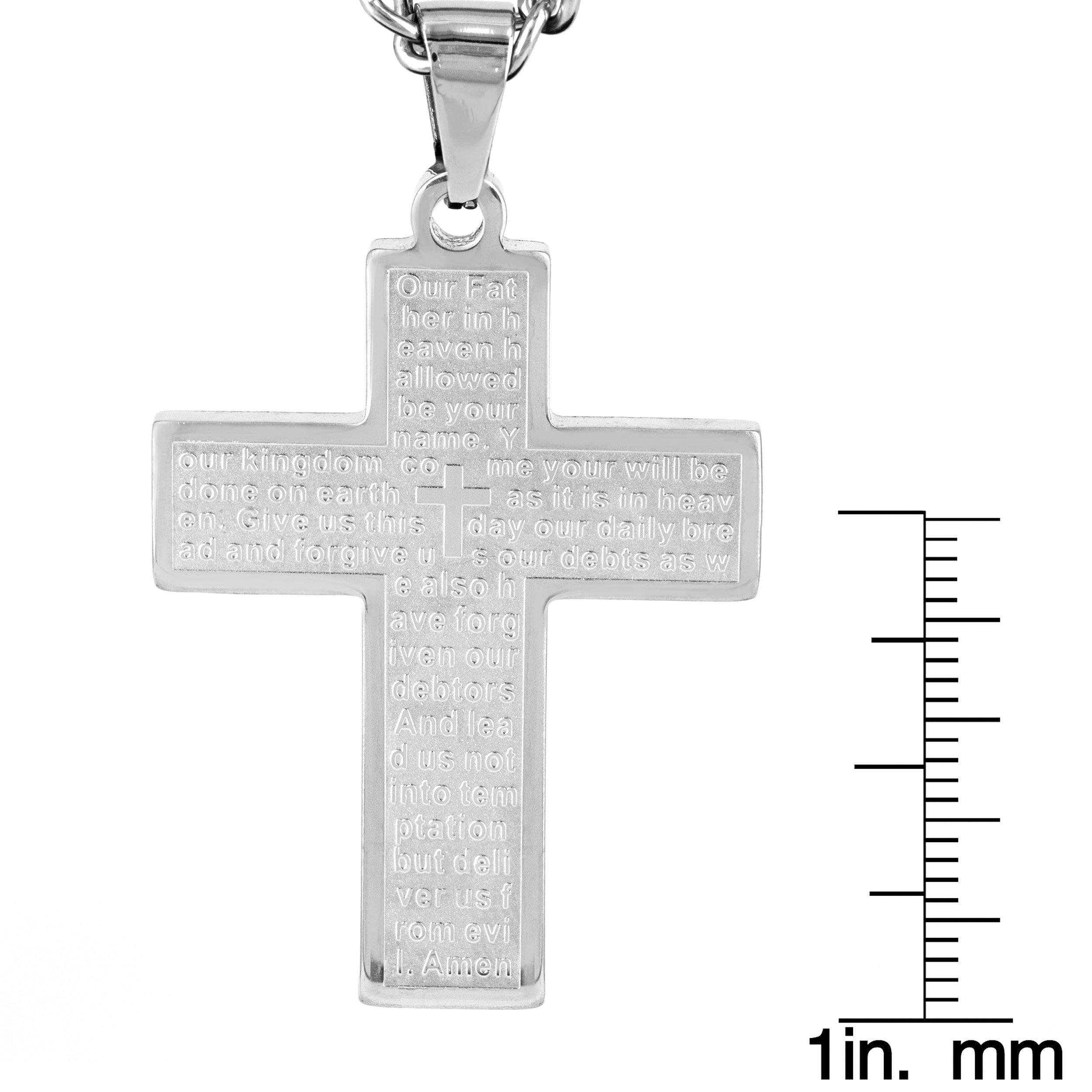 Foto 4 pulgar | Collar De Acero Para Hombre Con Forma De Cruz De Oración Del Señor De West Coast Jewelry - Venta Internacional.