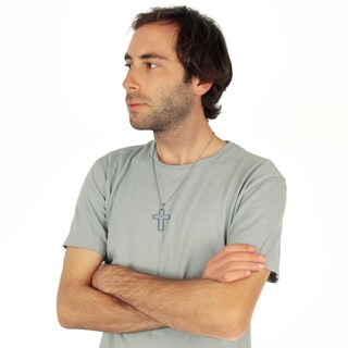 Foto 4 | Collar De Acero Para Hombre Con Forma De Cruz De Oración Del Señor De West Coast Jewelry - Venta Internacional.
