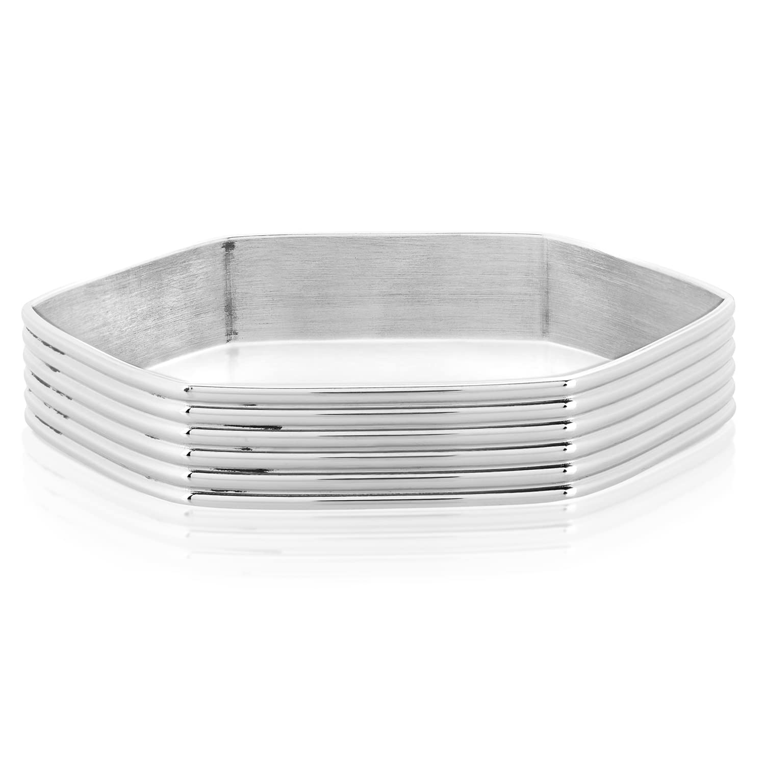 Foto 1 | Brazalete Tipo Brazalete West Coast Jewelry A Rayas Hexagonales De Acero Inoxidable - Venta Internacional.