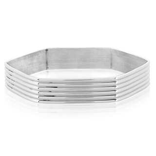 Foto 1 | Brazalete Tipo Brazalete West Coast Jewelry A Rayas Hexagonales De Acero Inoxidable - Venta Internacional.