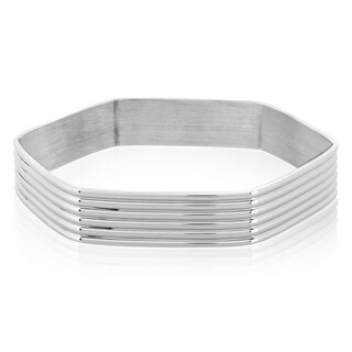 Foto 2 | Brazalete Tipo Brazalete West Coast Jewelry A Rayas Hexagonales De Acero Inoxidable - Venta Internacional.