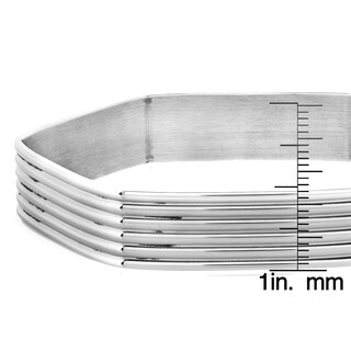 Foto 3 | Brazalete Tipo Brazalete West Coast Jewelry A Rayas Hexagonales De Acero Inoxidable - Venta Internacional.