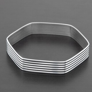 Foto 4 | Brazalete Tipo Brazalete West Coast Jewelry A Rayas Hexagonales De Acero Inoxidable - Venta Internacional.