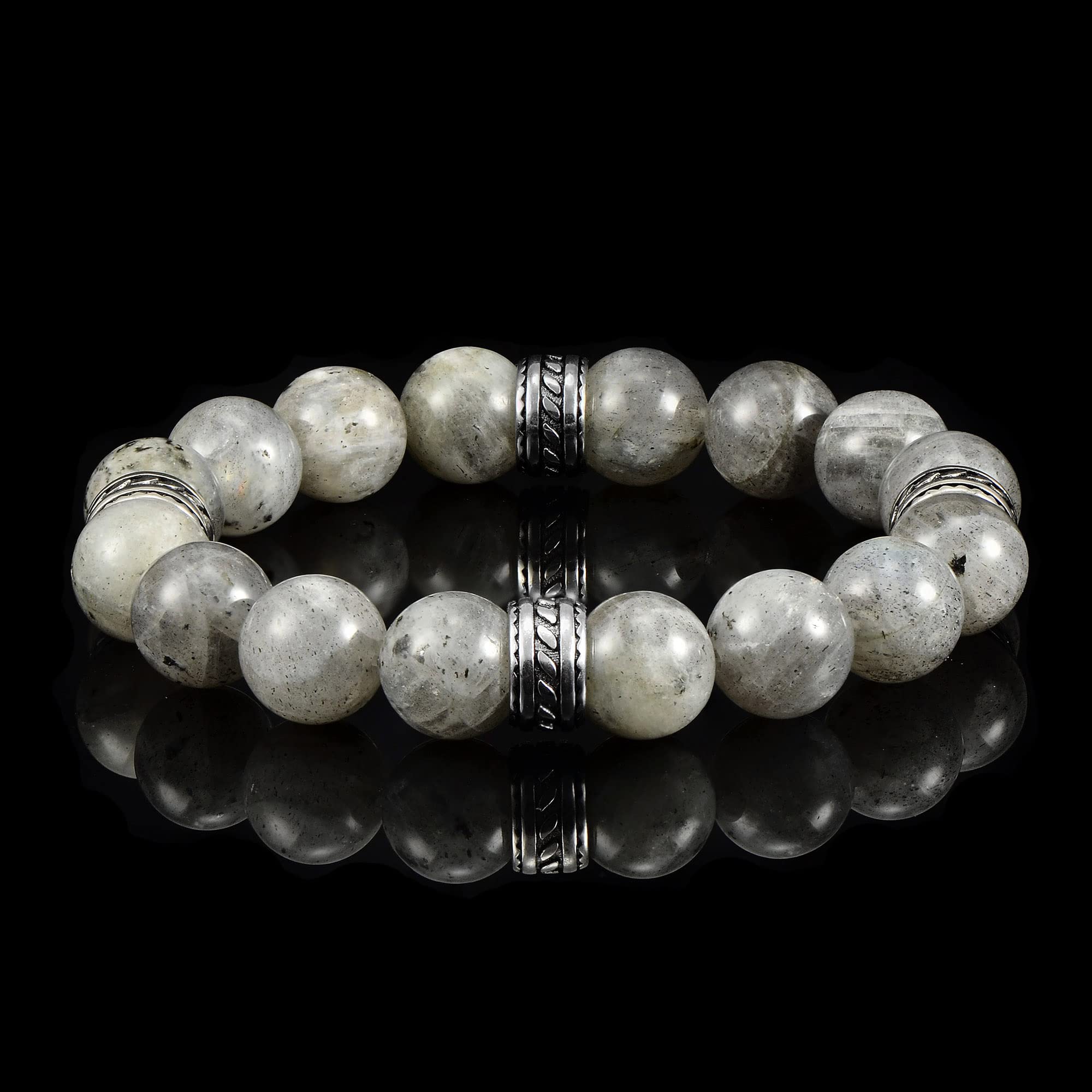 Foto 6 pulgar | Pulsera Crucible Con Cuentas De Labradorita Elástica De 12 Mm - Venta Internacional.