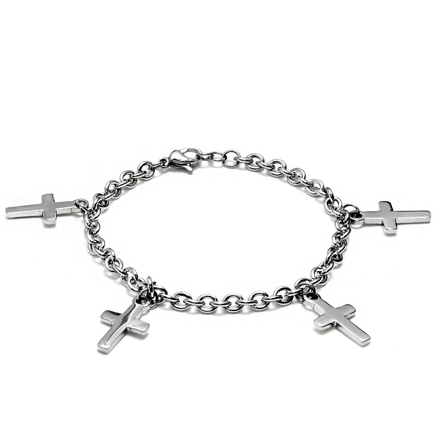 Foto 1 | Pulsera West Coast Jewelry Elya Con Forma De Cruz De Acero Inoxidable - Venta Internacional.