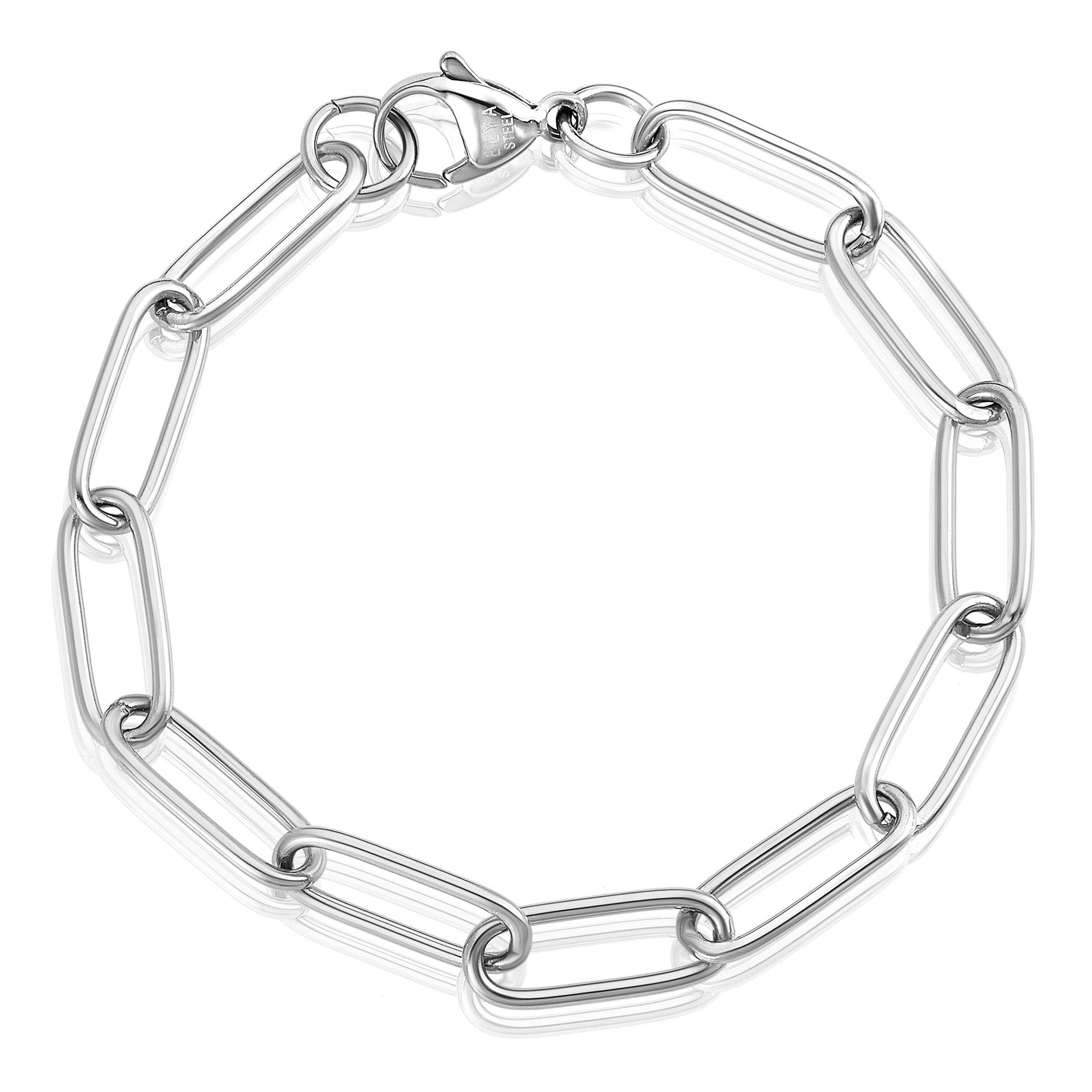 Foto 2 pulgar | Pulsera West Coast Jewelry De Acero Inoxidable Con Clip, 7.5 Pulgadas - Venta Internacional.