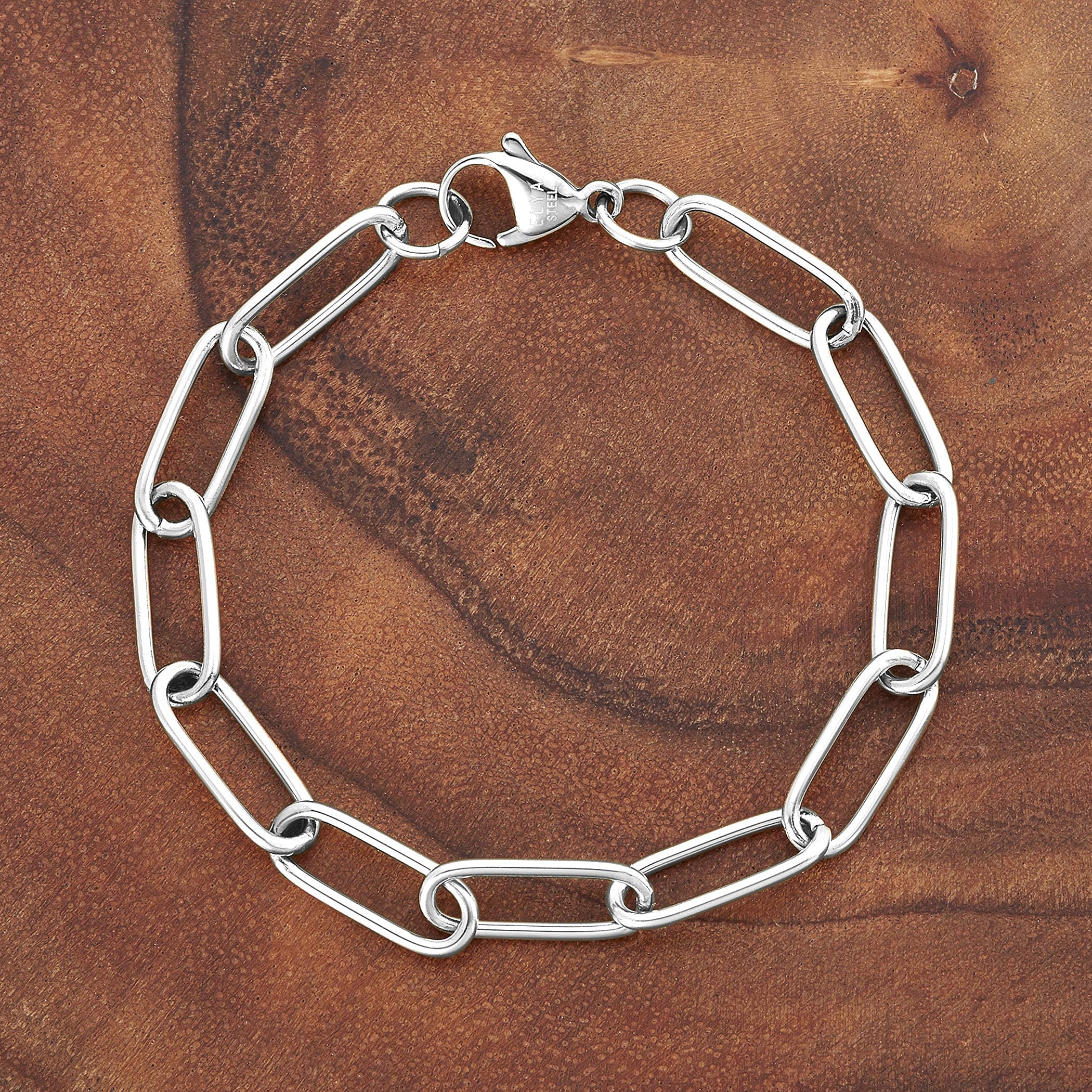 Foto 7 pulgar | Pulsera West Coast Jewelry De Acero Inoxidable Con Clip, 7.5 Pulgadas - Venta Internacional.
