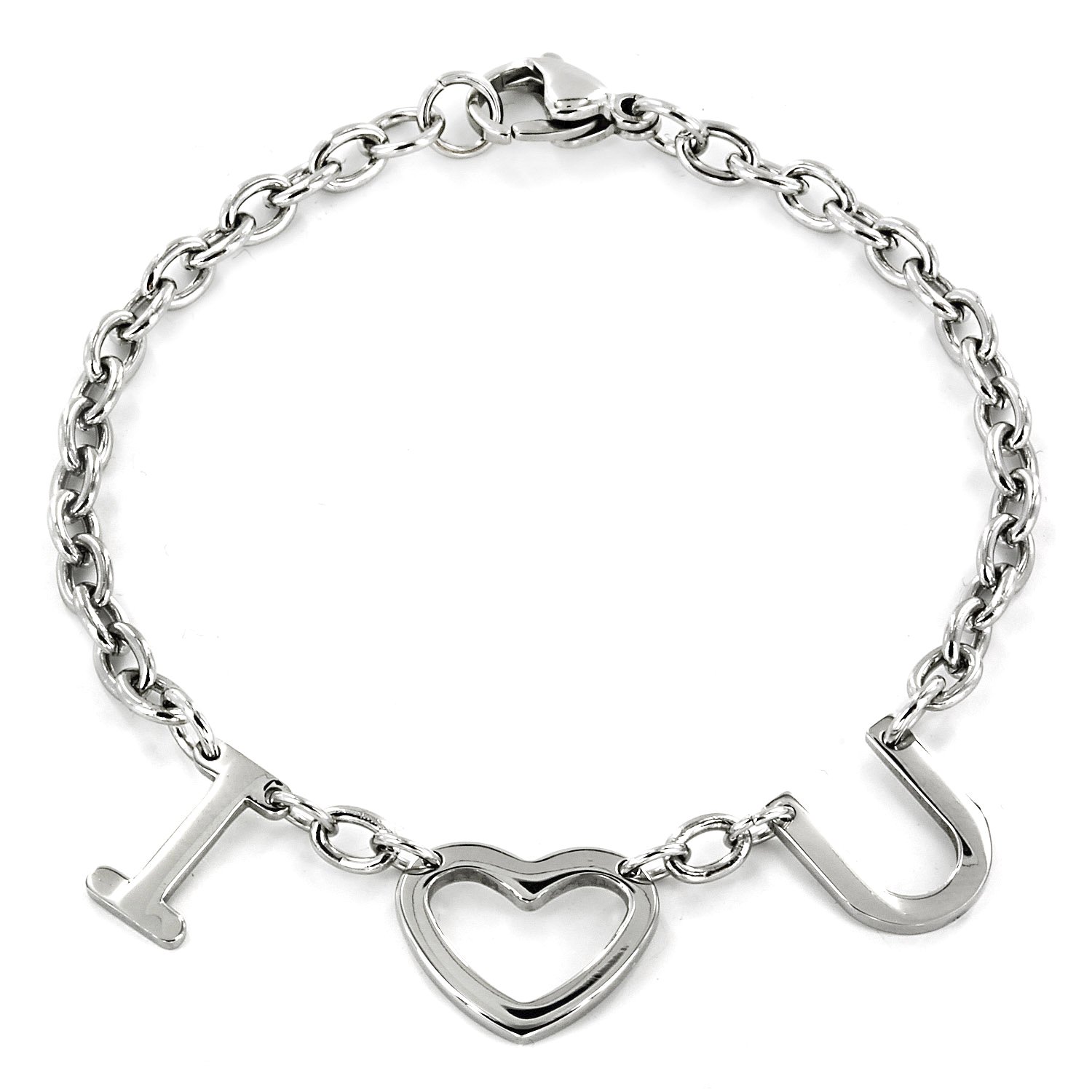 Foto 2 pulgar | Brazalete De Acero Inoxidable «i (heart) U» De West Coast Jewelry - Venta Internacional.